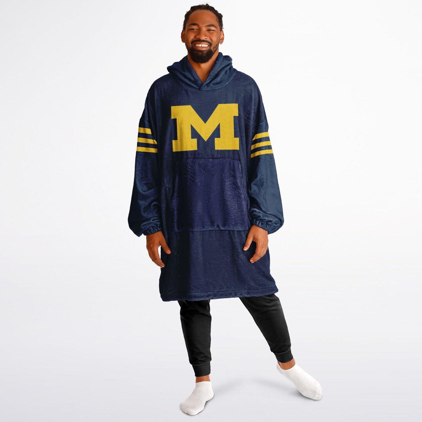 Classic Michigan Football Cuddle Hoodie Blue & Maize