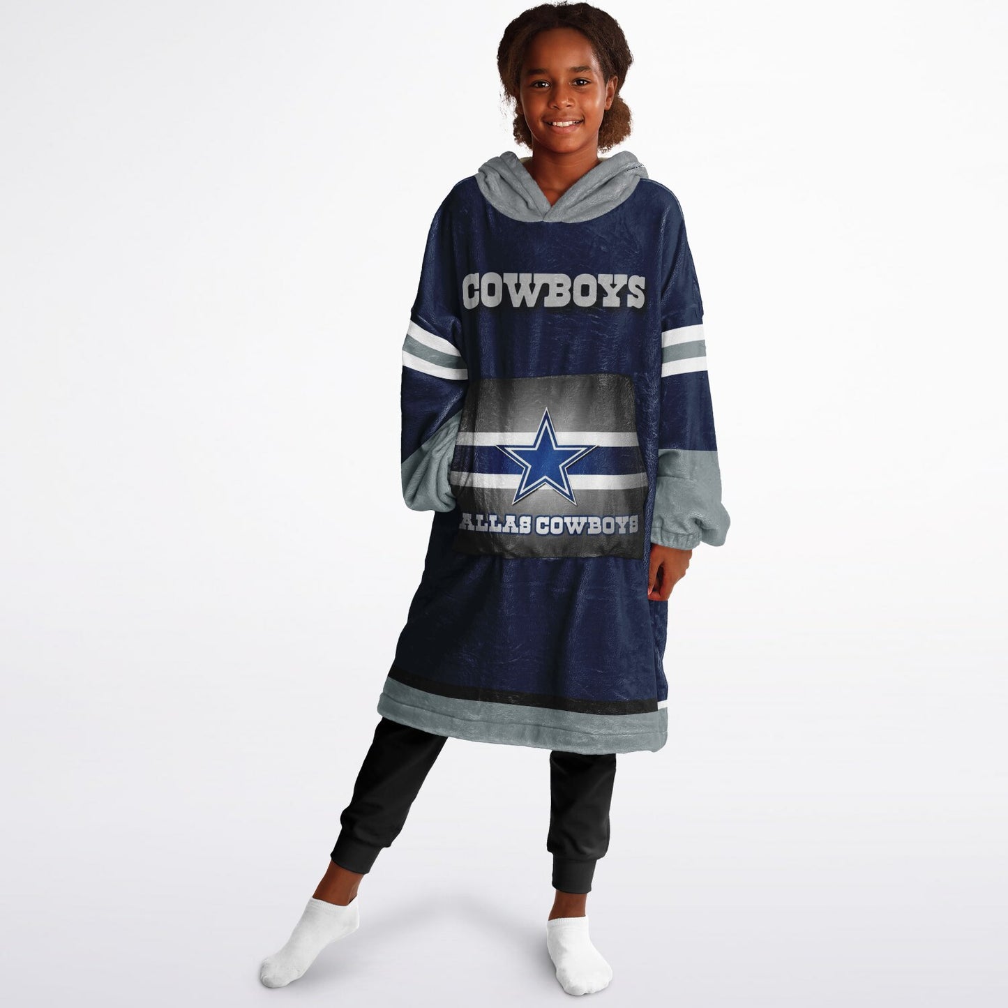 Youth Dallas Cowboys Blue Star Oversize Cuddle Hoodie Young Fan Gift From Fan