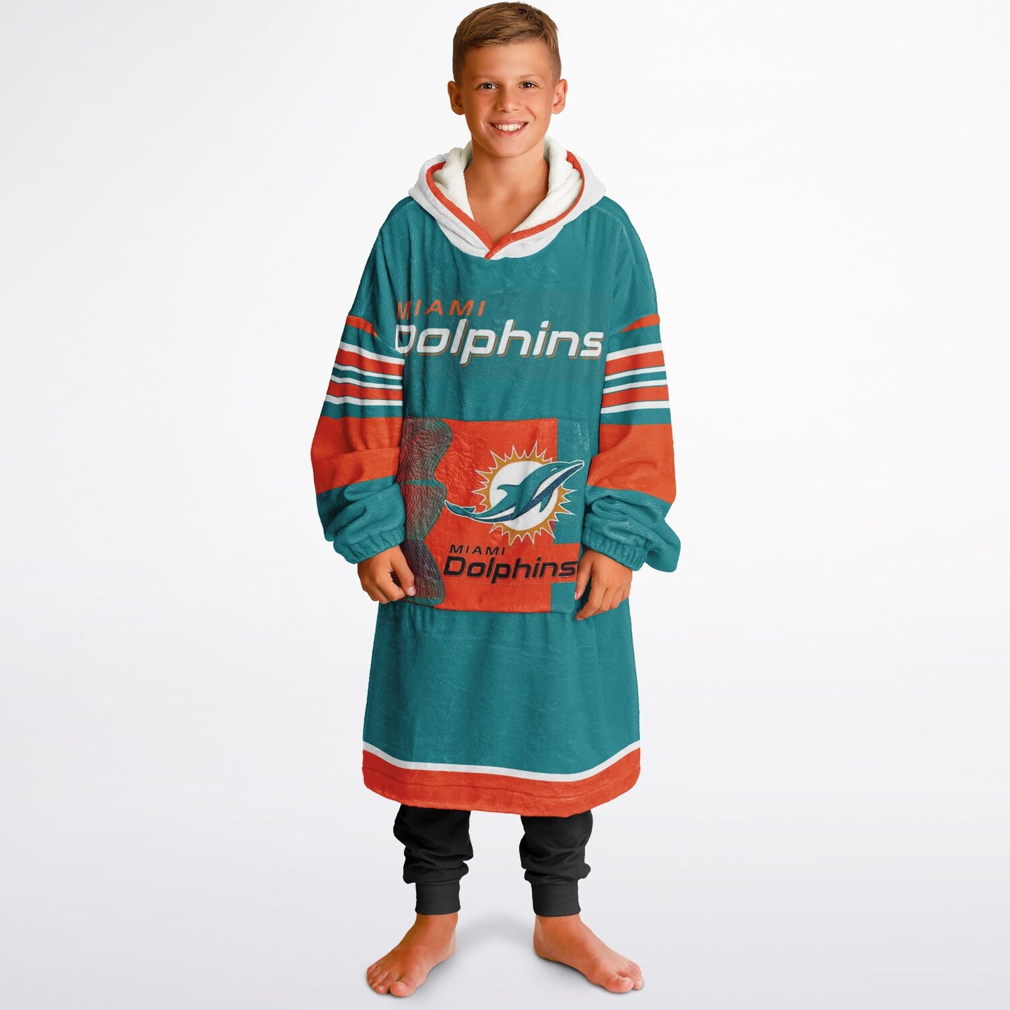 Youth Miami Dolphins Aqua Oversize Cuddle Hoodie Young Fan Gift From Fan