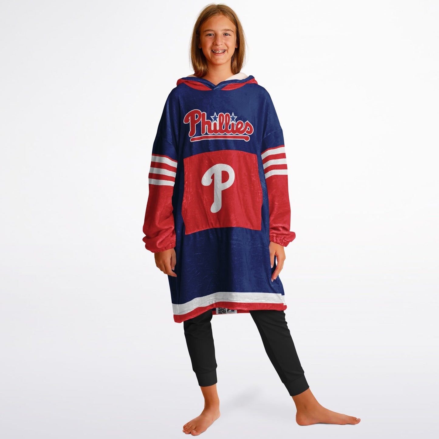 Youth Phillies Blue & Red Cozy Cuddle Hoodie