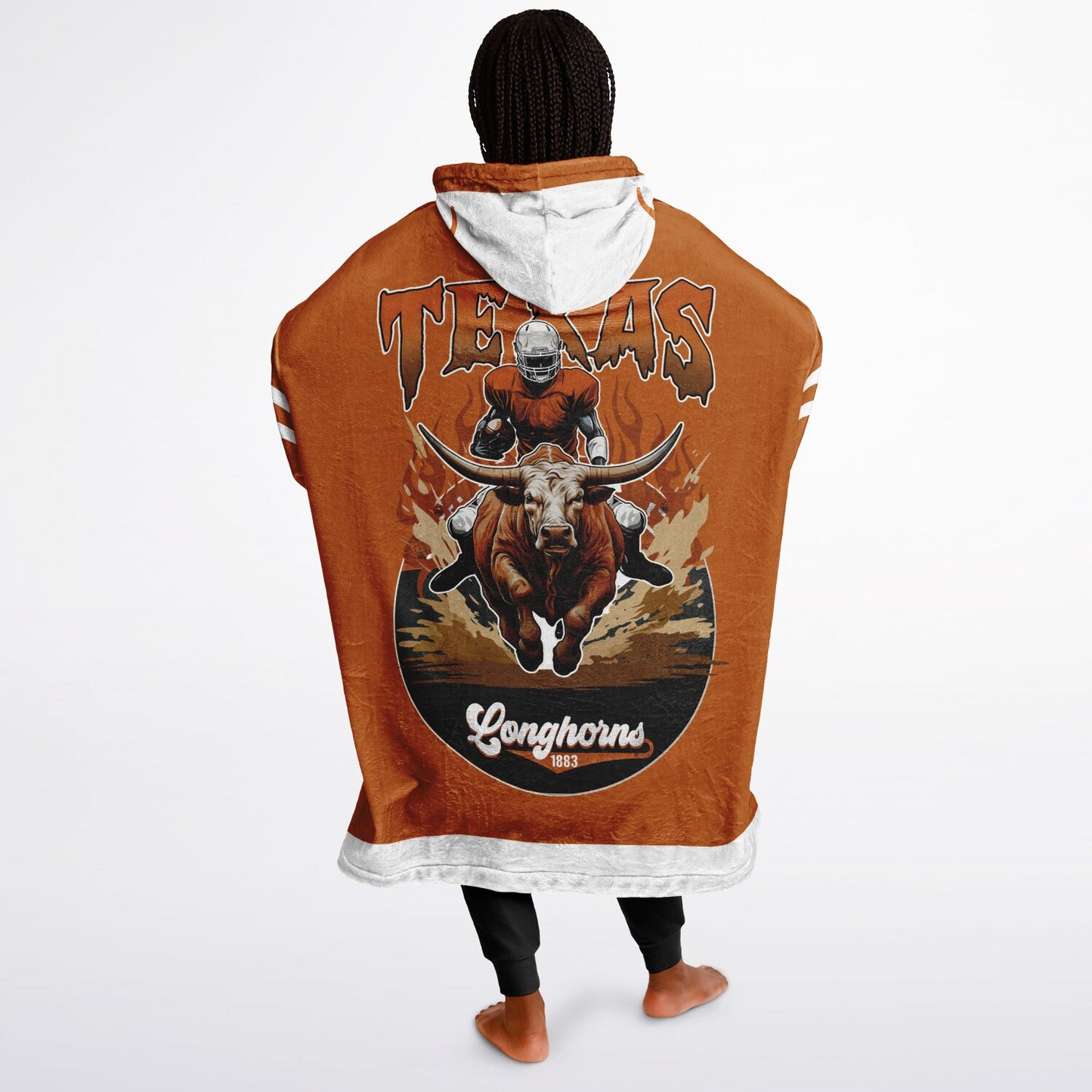 Texas Burnt Orange Oversize  Cuddle Hoodie Longhorn Rider Gift for Texas Alumni & Fans