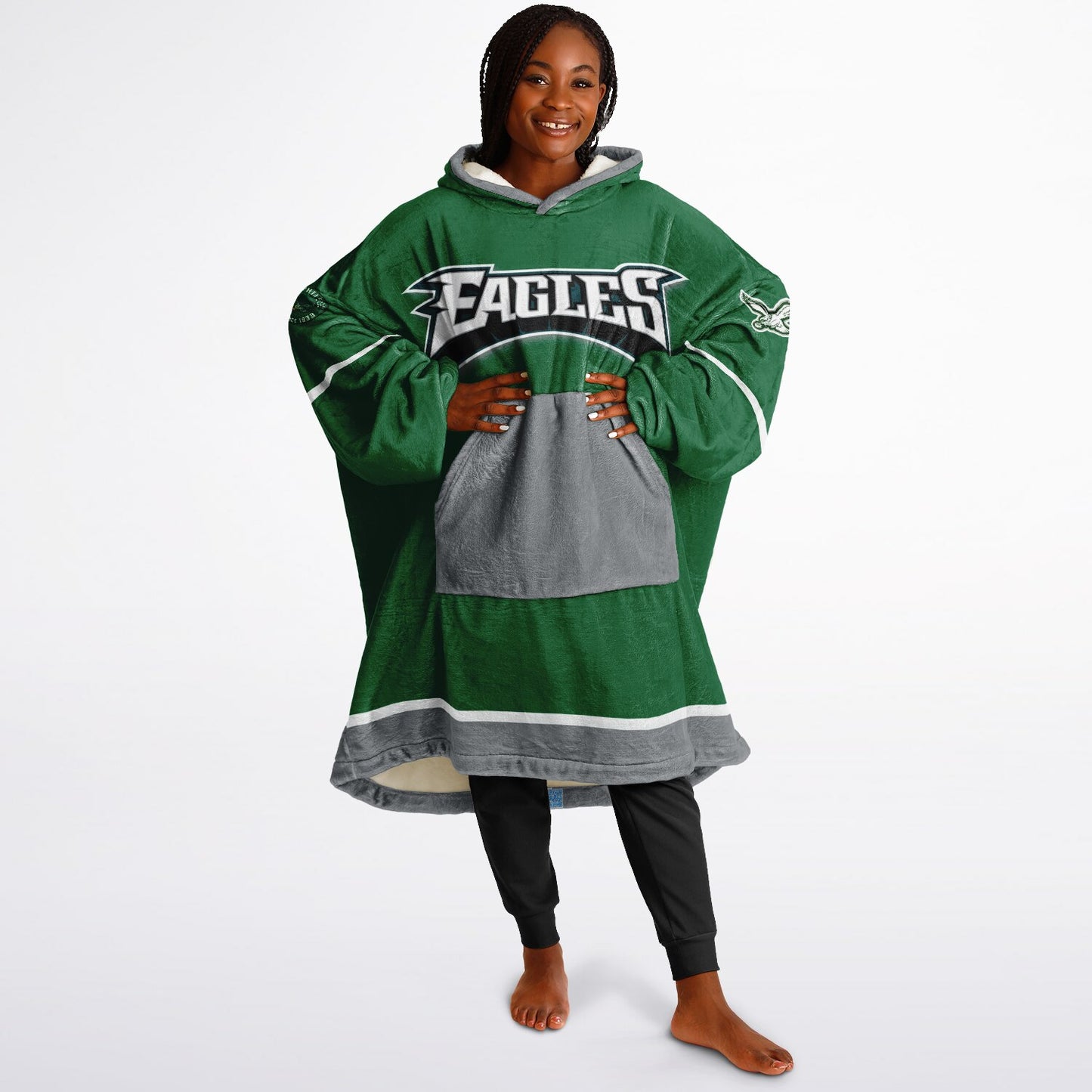 Philadelphia Eagles Kelly Green Oversize Hooded Blanket