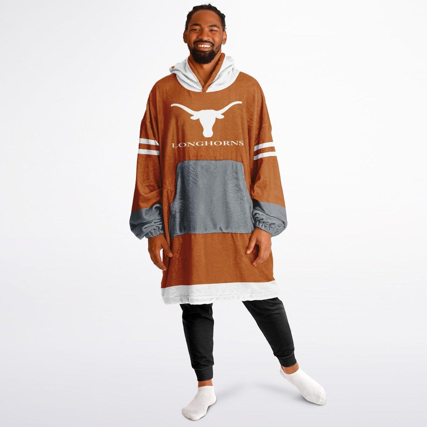 Texas Burnt Orange Oversize  Cuddle Hoodie Longhorn Rider Gift for Texas Alumni & Fans