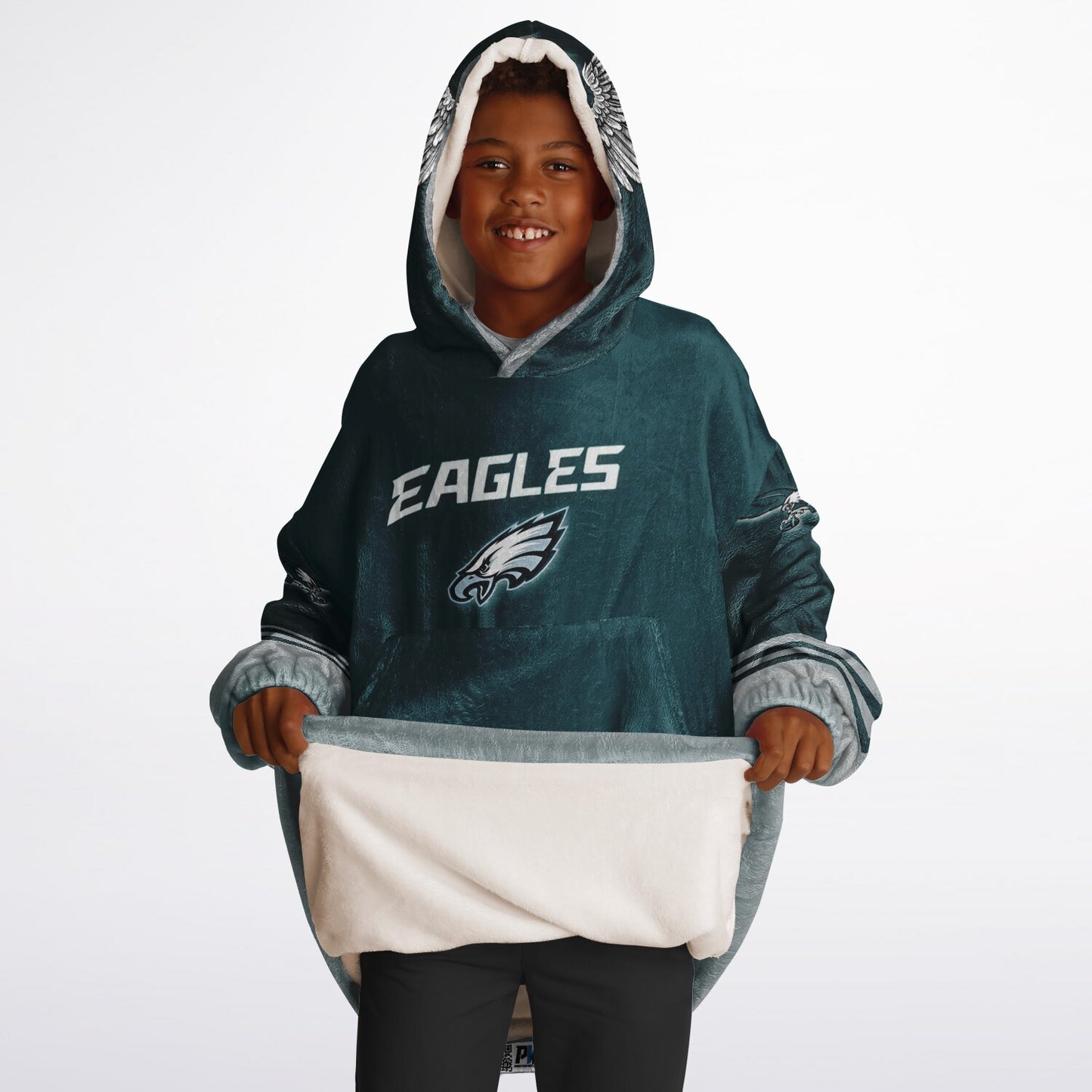 Youth Eagles Hoodie Blanket Green Pocket Youth Eagles Green & Black Marble Cuddle Hoodie