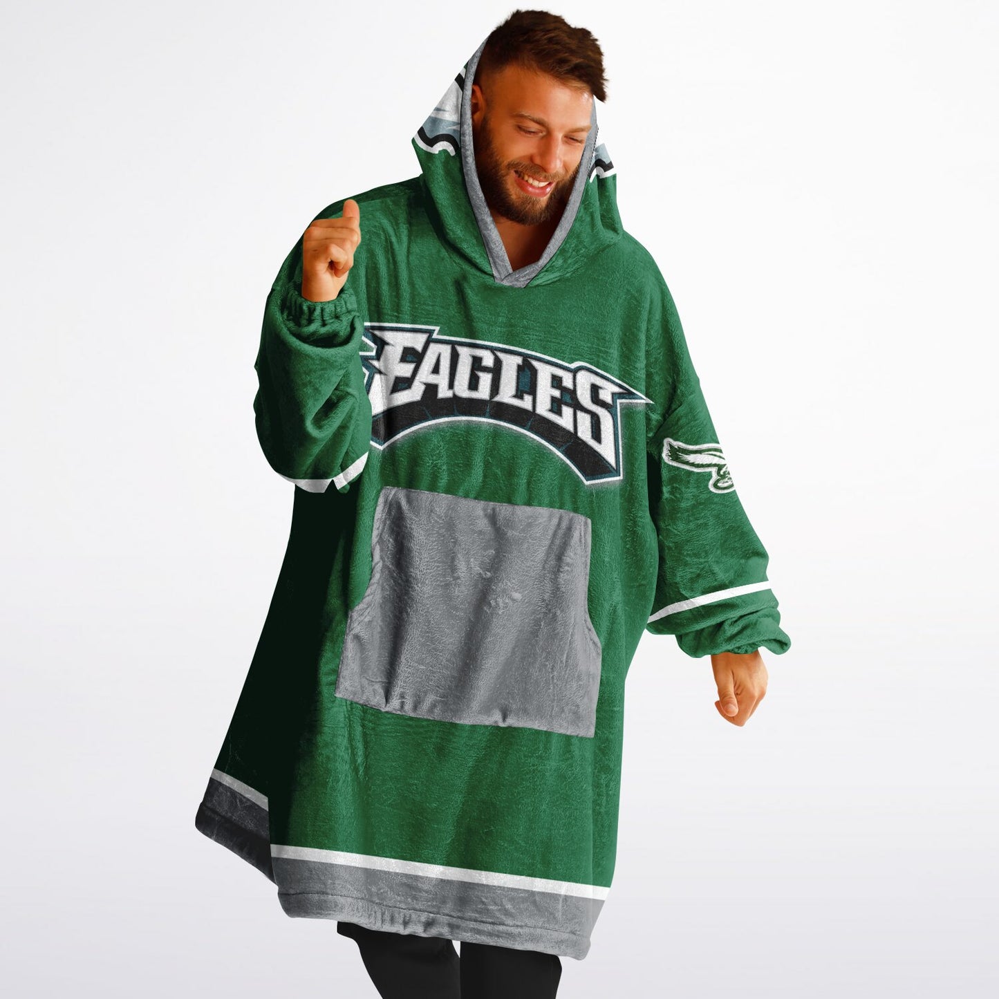 Philadelphia Eagles Kelly Green Oversize Hooded Blanket