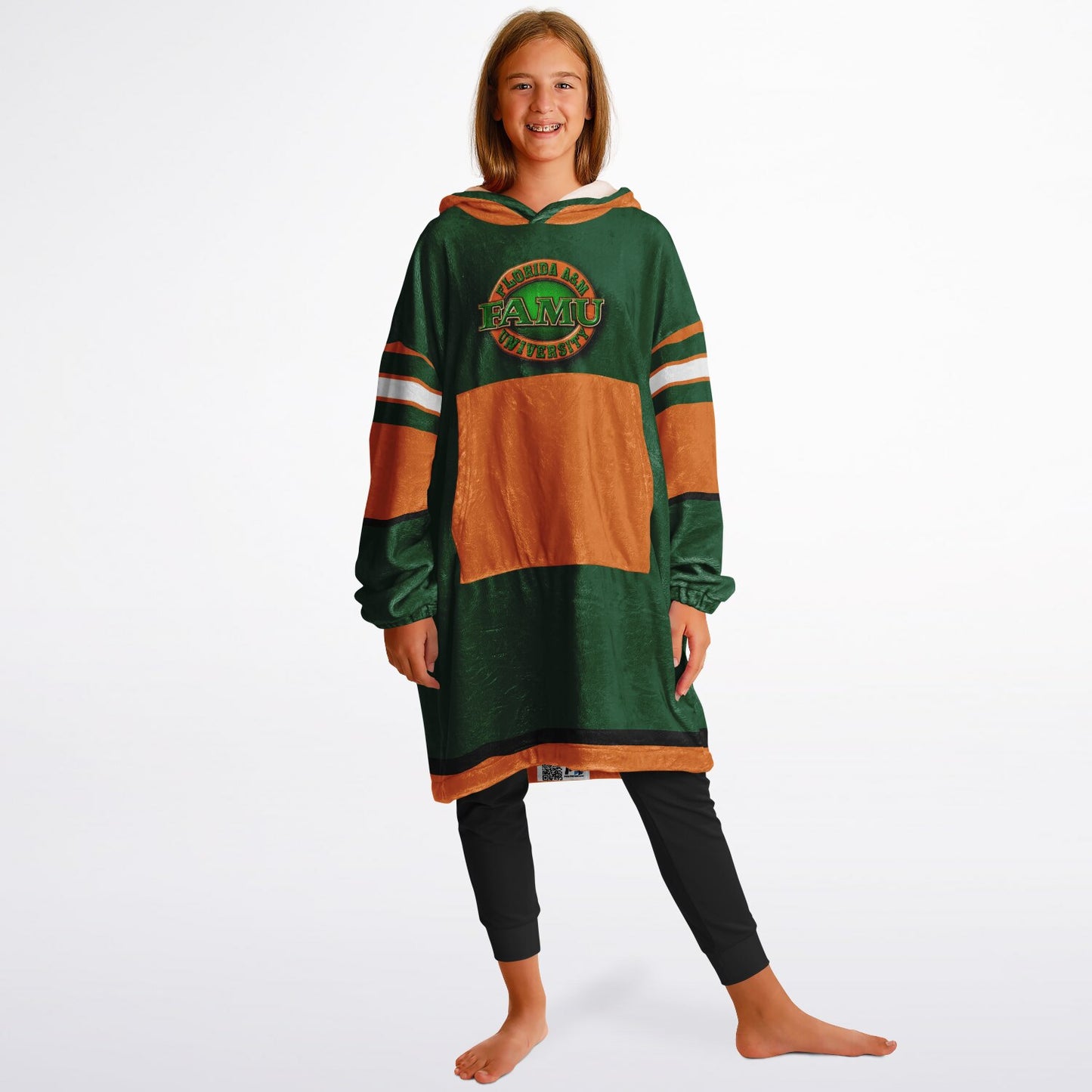 Youth FAMU Rattlers Green Oversize Cuddle Hoodie Young Fan Gift From Alumni