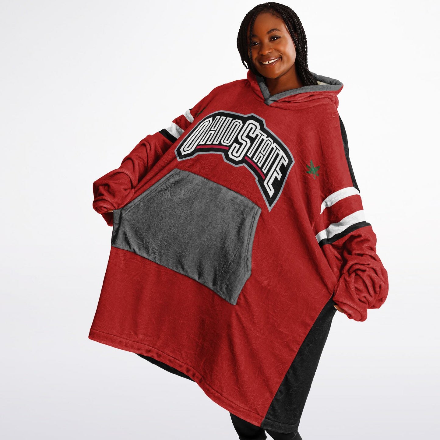 Ohio State Football Cuddle Hoodie Scarlet & Grey