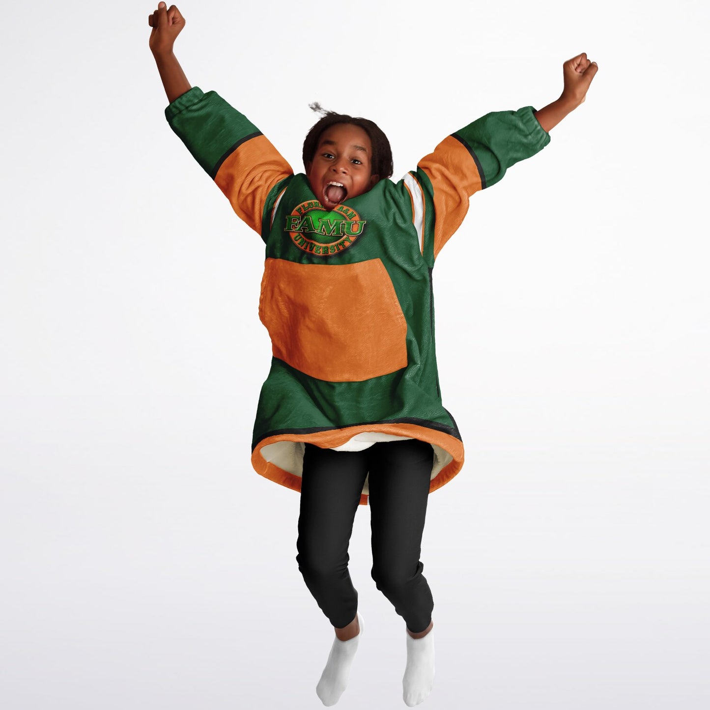 Youth FAMU Rattlers Green Oversize Cuddle Hoodie Young Fan Gift From Alumni