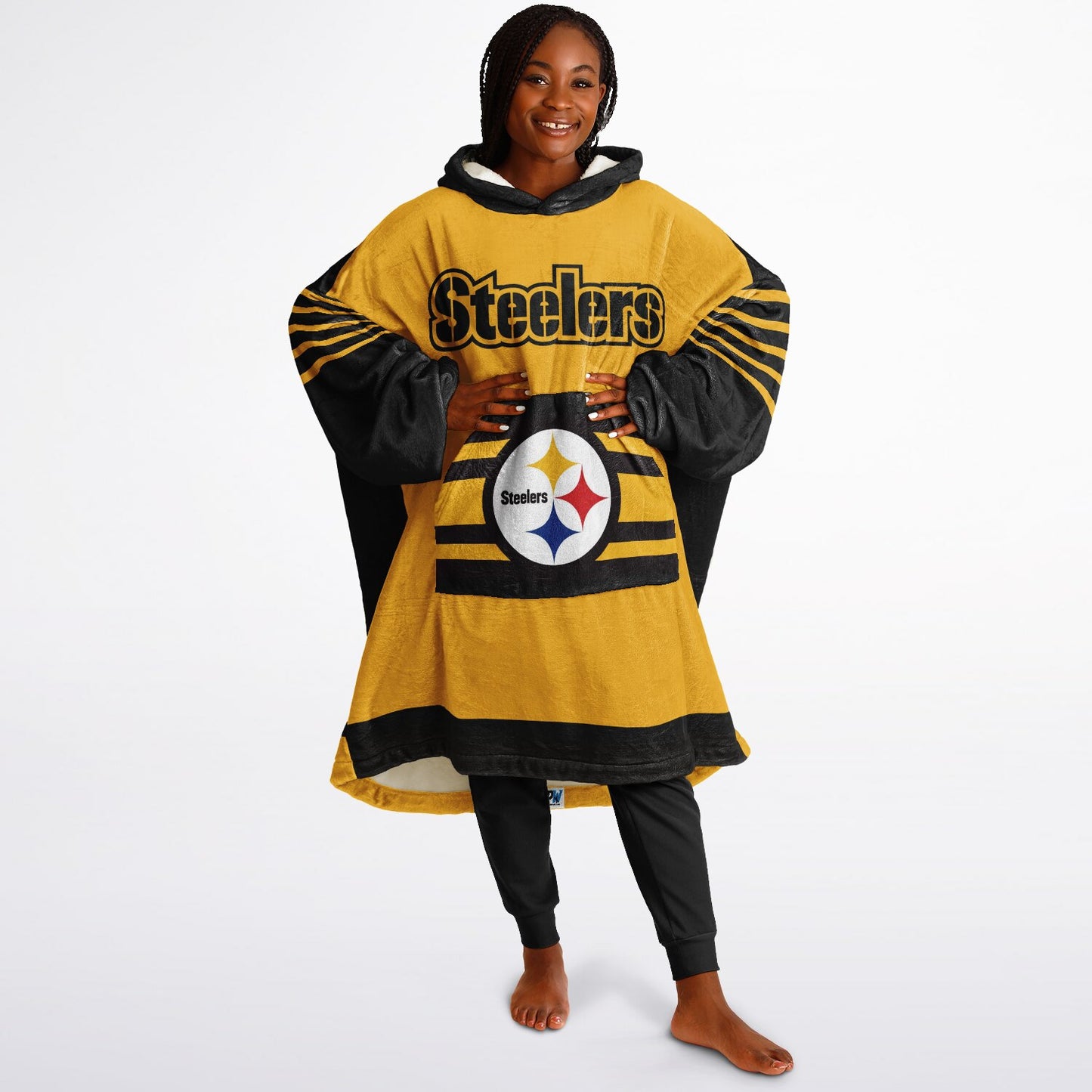 Pittsburgh Steelers Gold & Black Oversize Cuddle Hoodie Gift for Fans