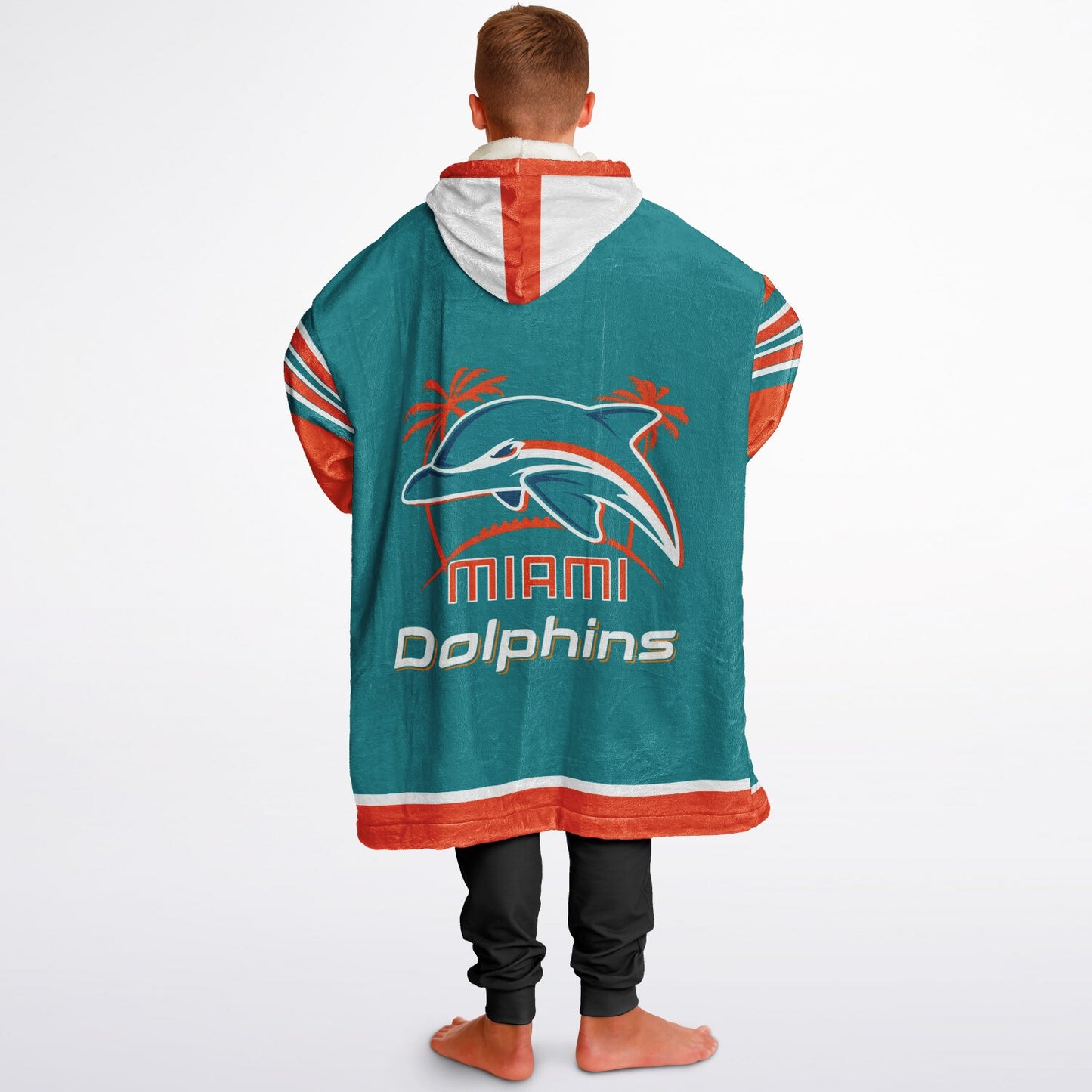 Youth Miami Dolphins Aqua Oversize Cuddle Hoodie Young Fan Gift From Fan