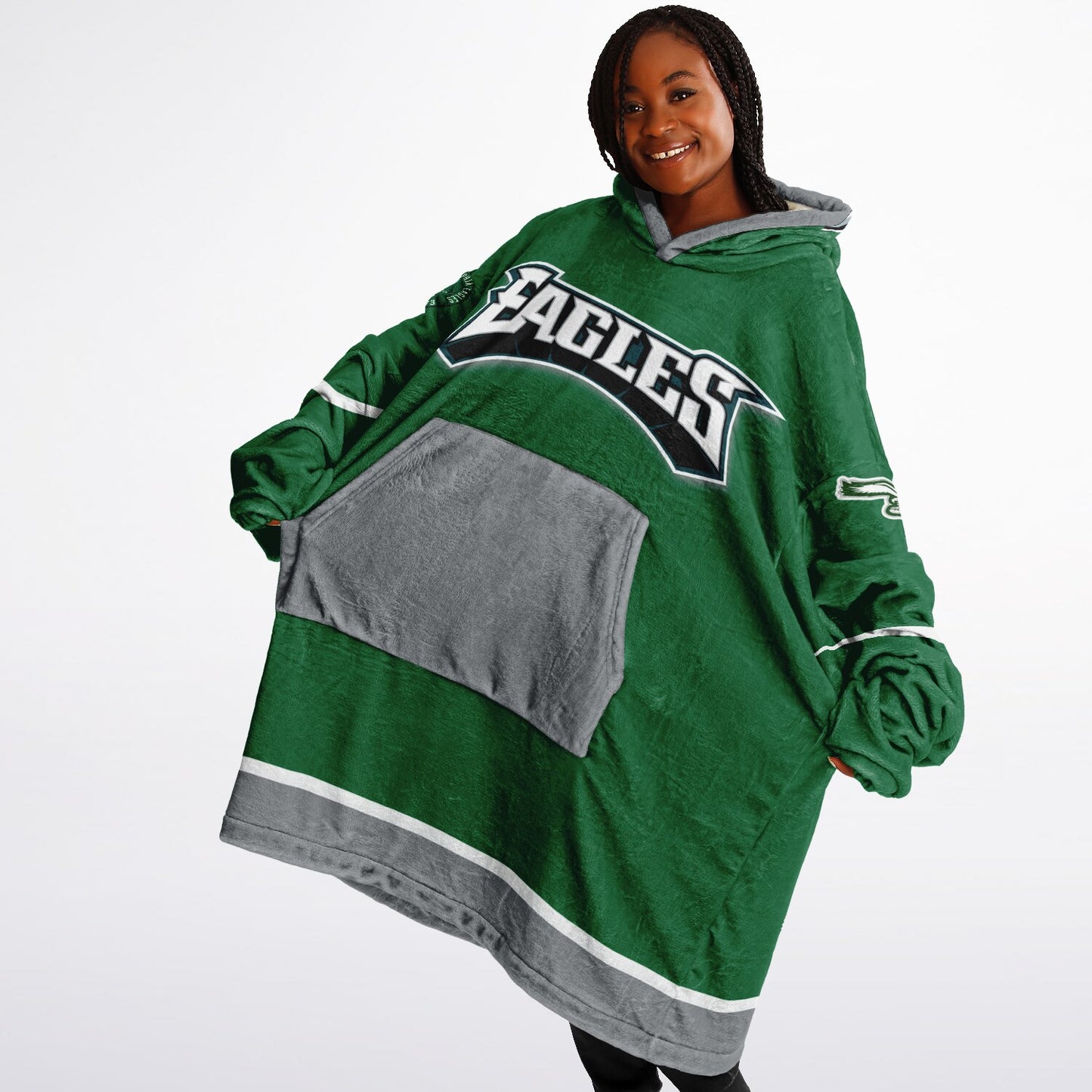 Philadelphia Eagles Kelly Green Oversize Hooded Blanket