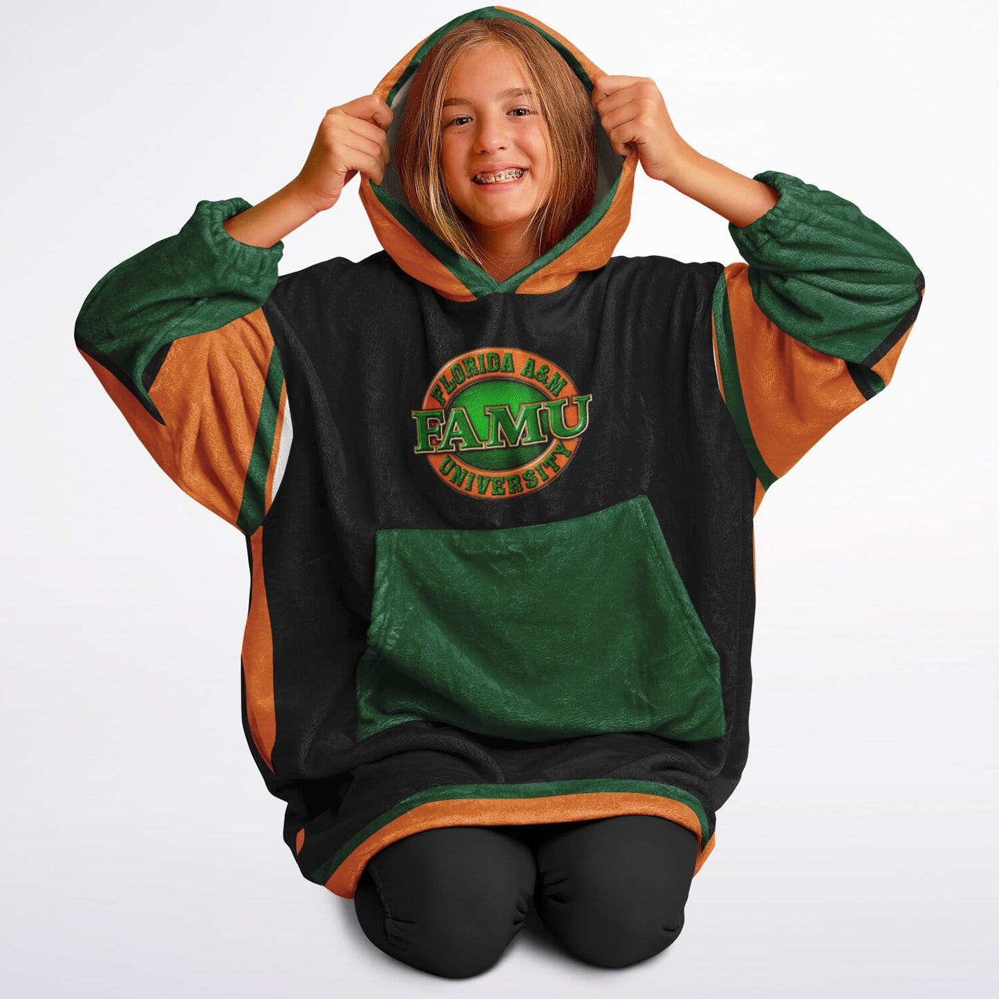 Youth FAMU Rattlers Black Oversize Cuddle Hoodie Young Fan Gift From Alumni