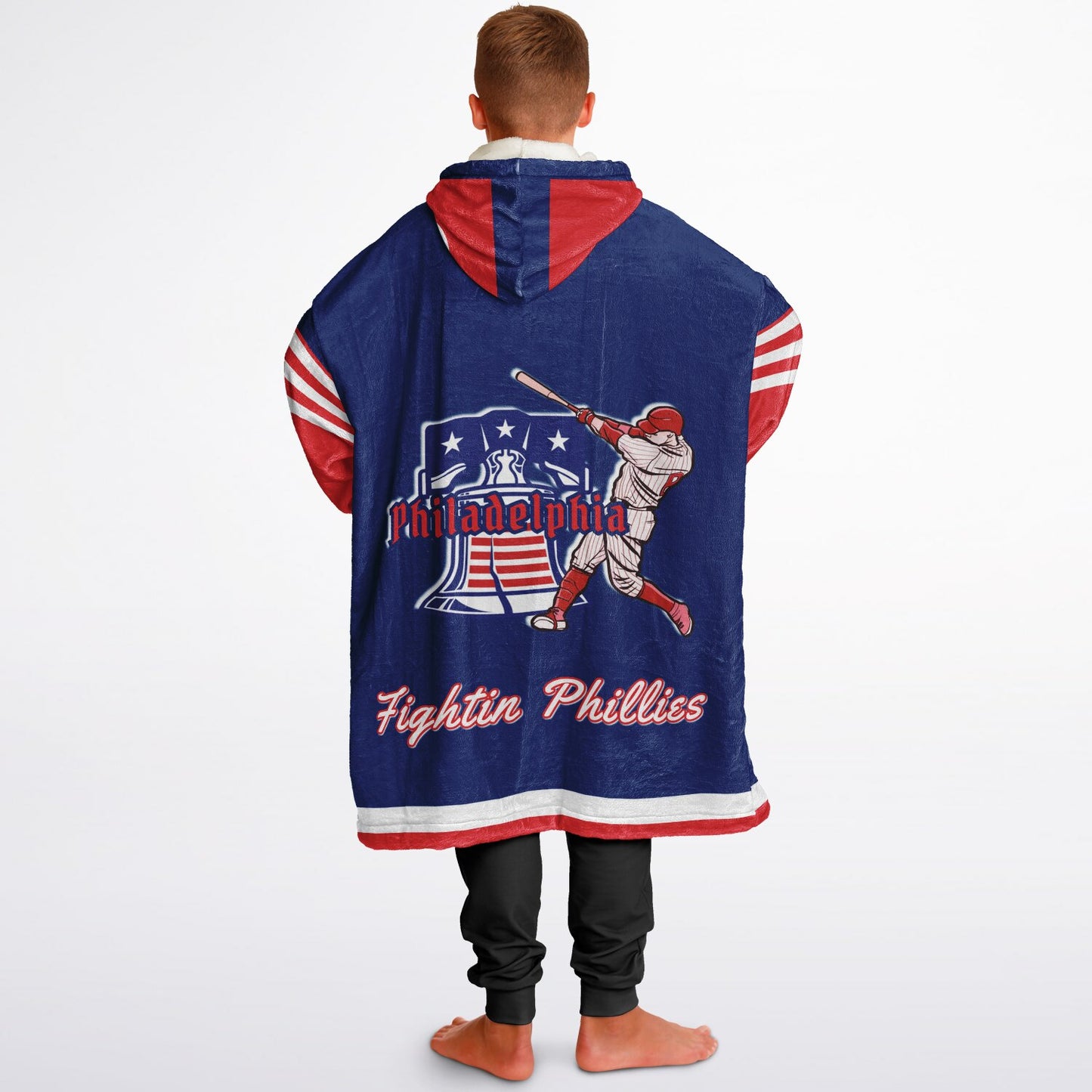 Youth Phillies Blue & Red Cozy Cuddle Hoodie