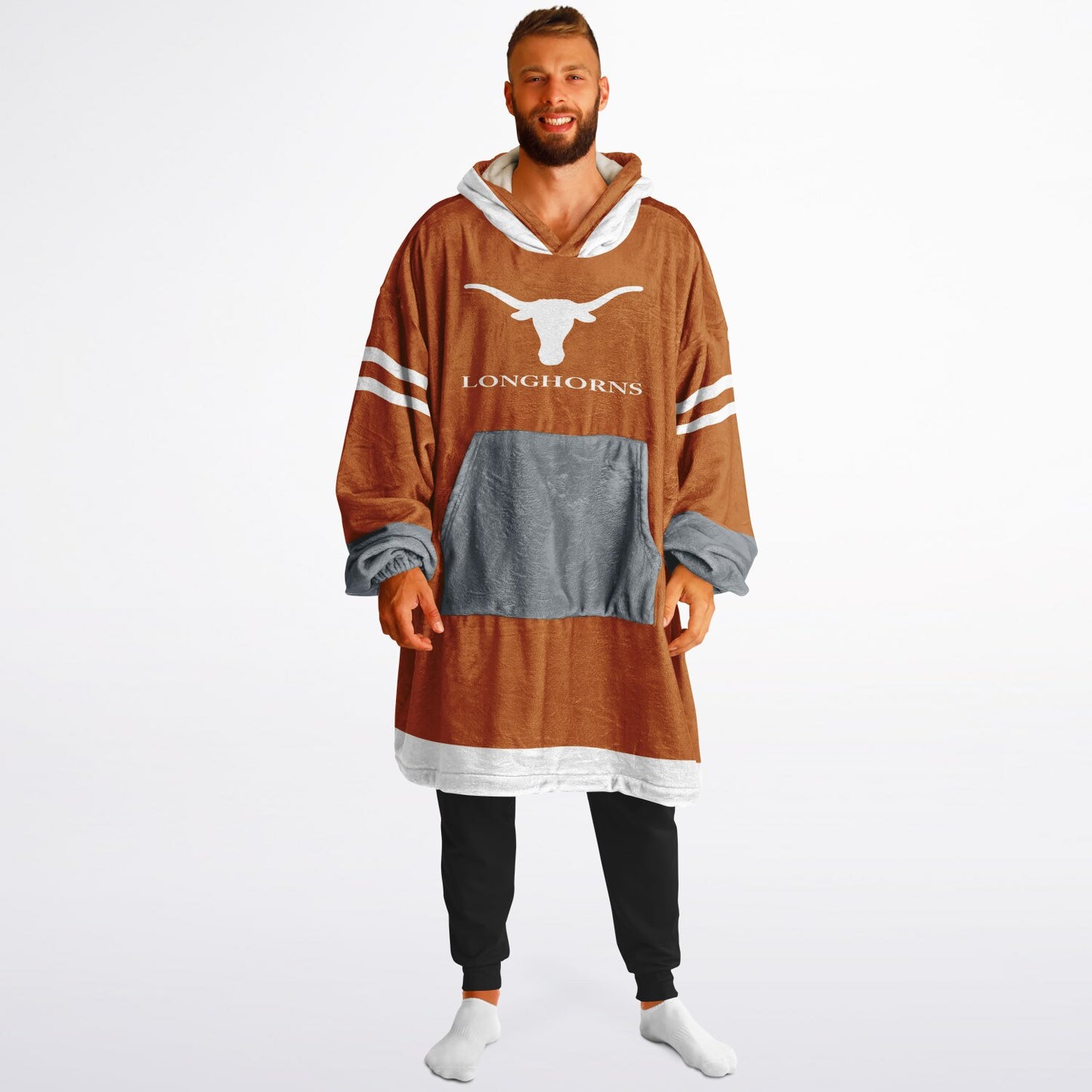 Texas Burnt Orange Oversize  Cuddle Hoodie Longhorn Rider Gift for Texas Alumni & Fans