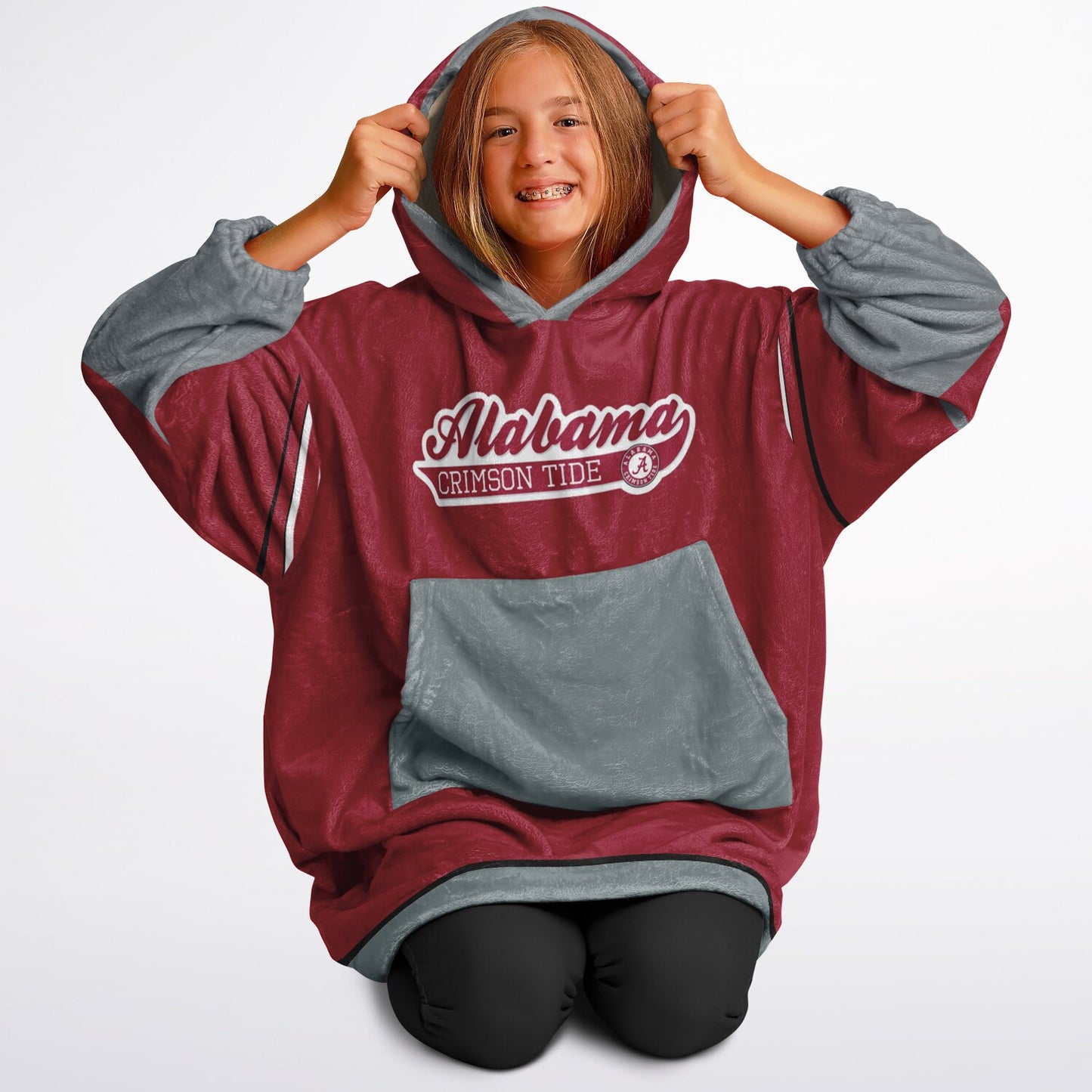 Youth Alalbama Crimson Tide Red Oversize Cuddle Hoodie Young Fan Gift From Alumni