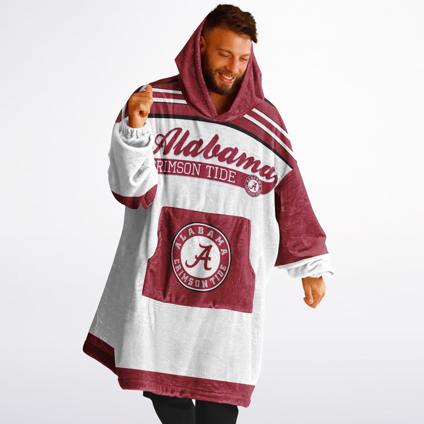 Alabama Crimson Tide White Cuddle Hoodie Great Gift for Alabama Fans & Alumni