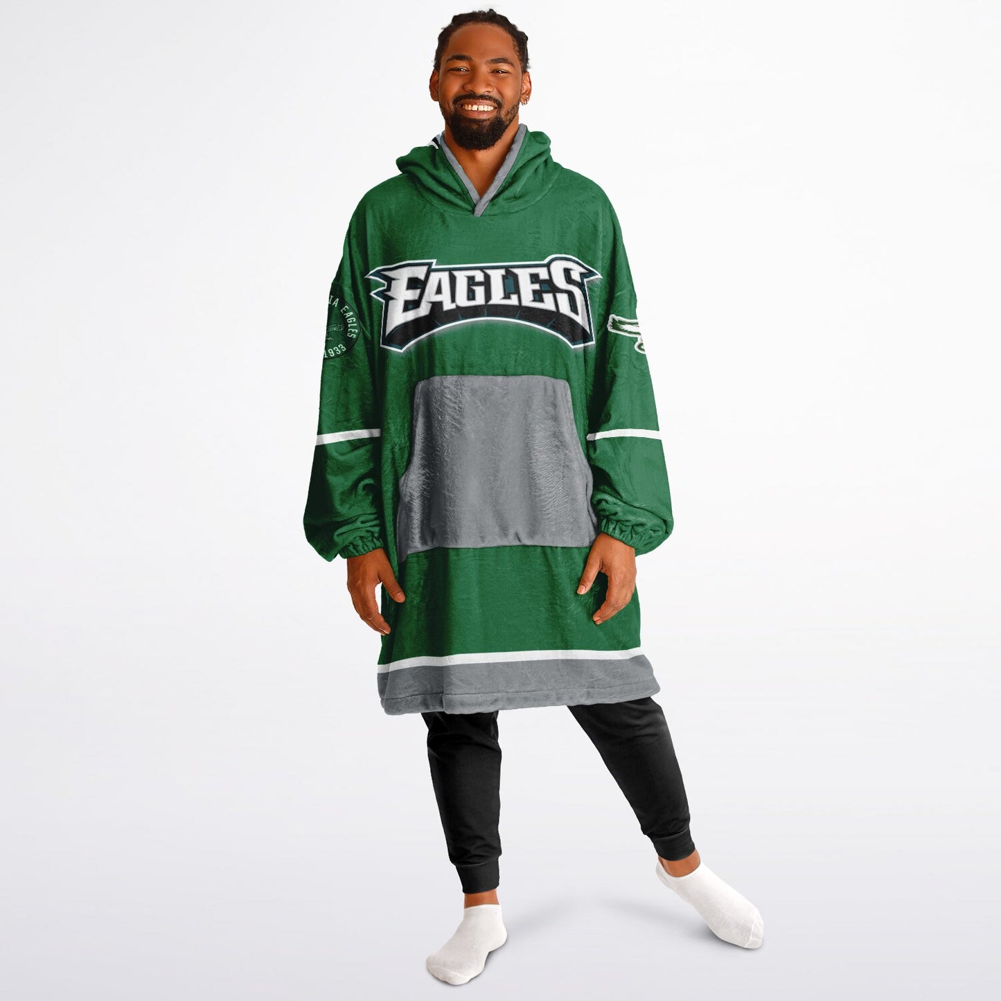 Philadelphia Eagles Kelly Green Oversize Hooded Blanket