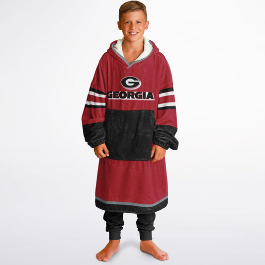 Youth Georgia Bulldogs Red Oversize Cuddle Hoodie  Young Fan Gift From Alumni