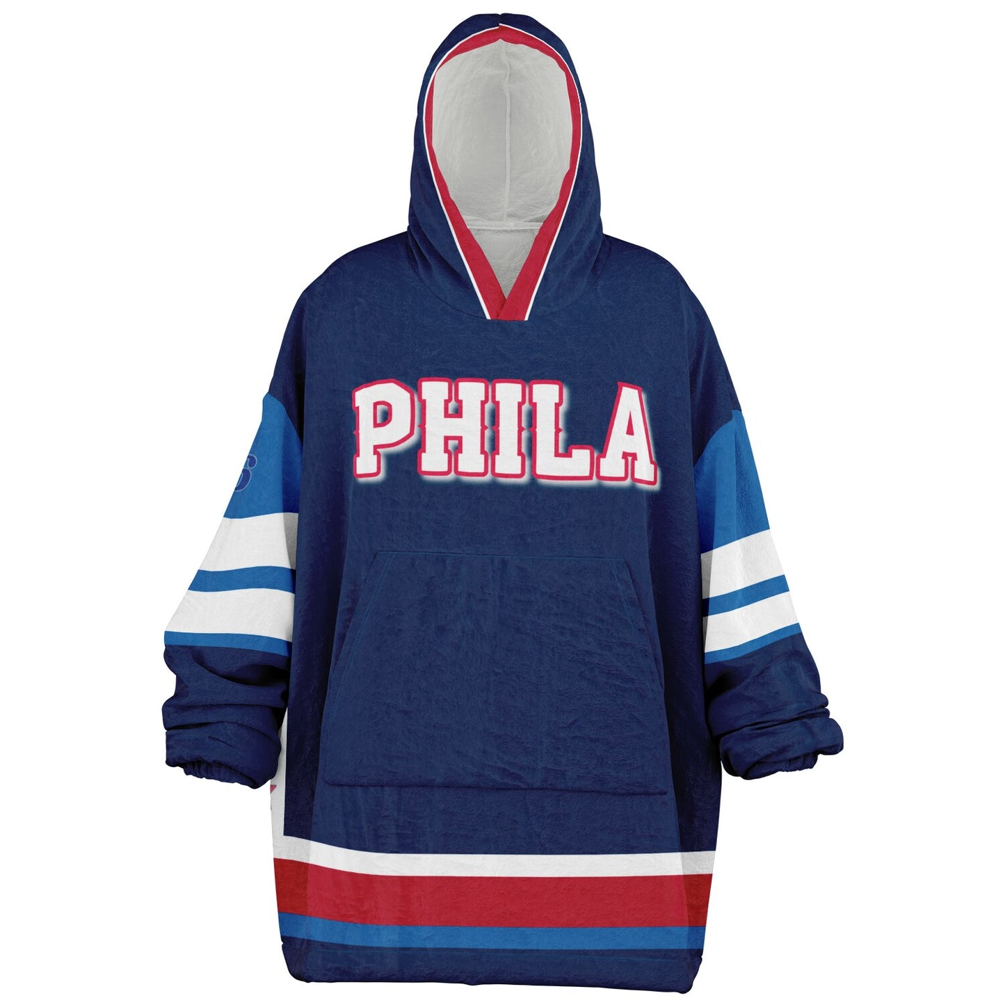 Philadelphia 76ers  Basketball Oversize Blue Hooded Blanket