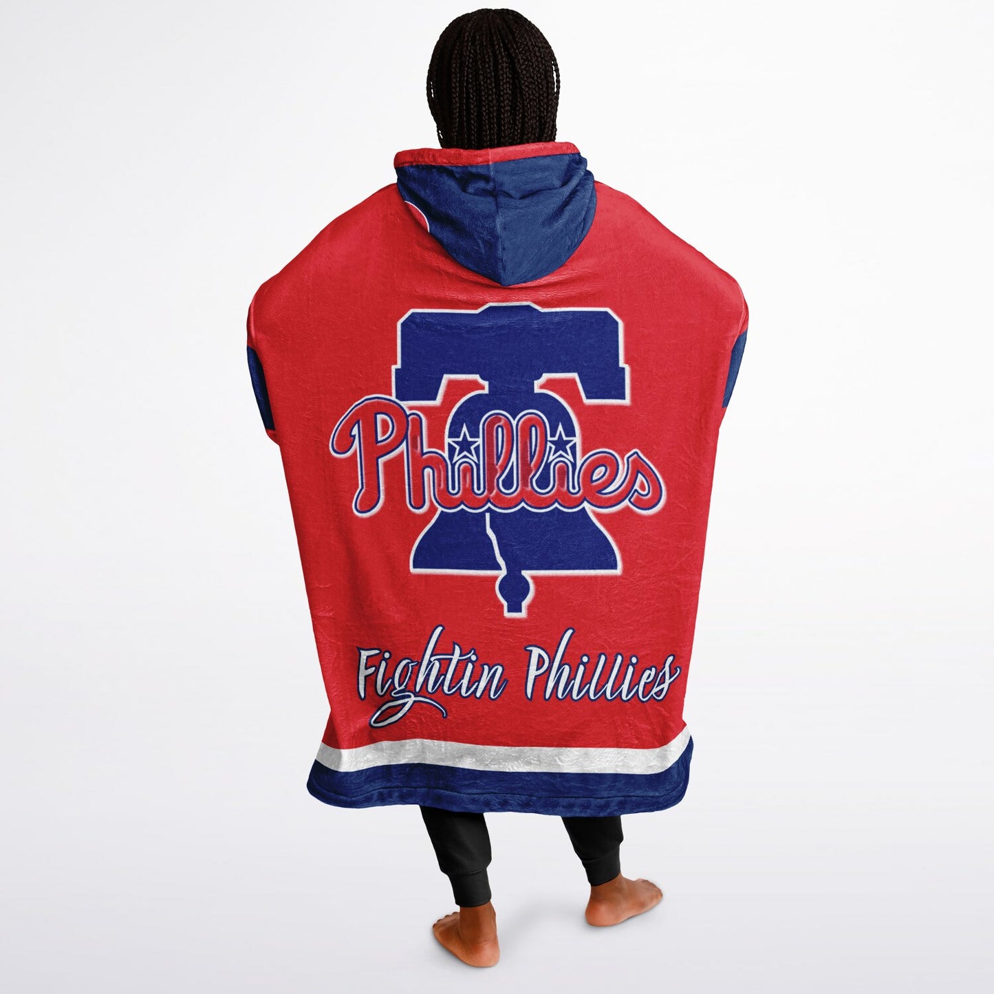 Phillies Red Cuddle Hoodie The Fightin Phillies Oversize Hooded Blanket Gift for Baseball Fans & Family