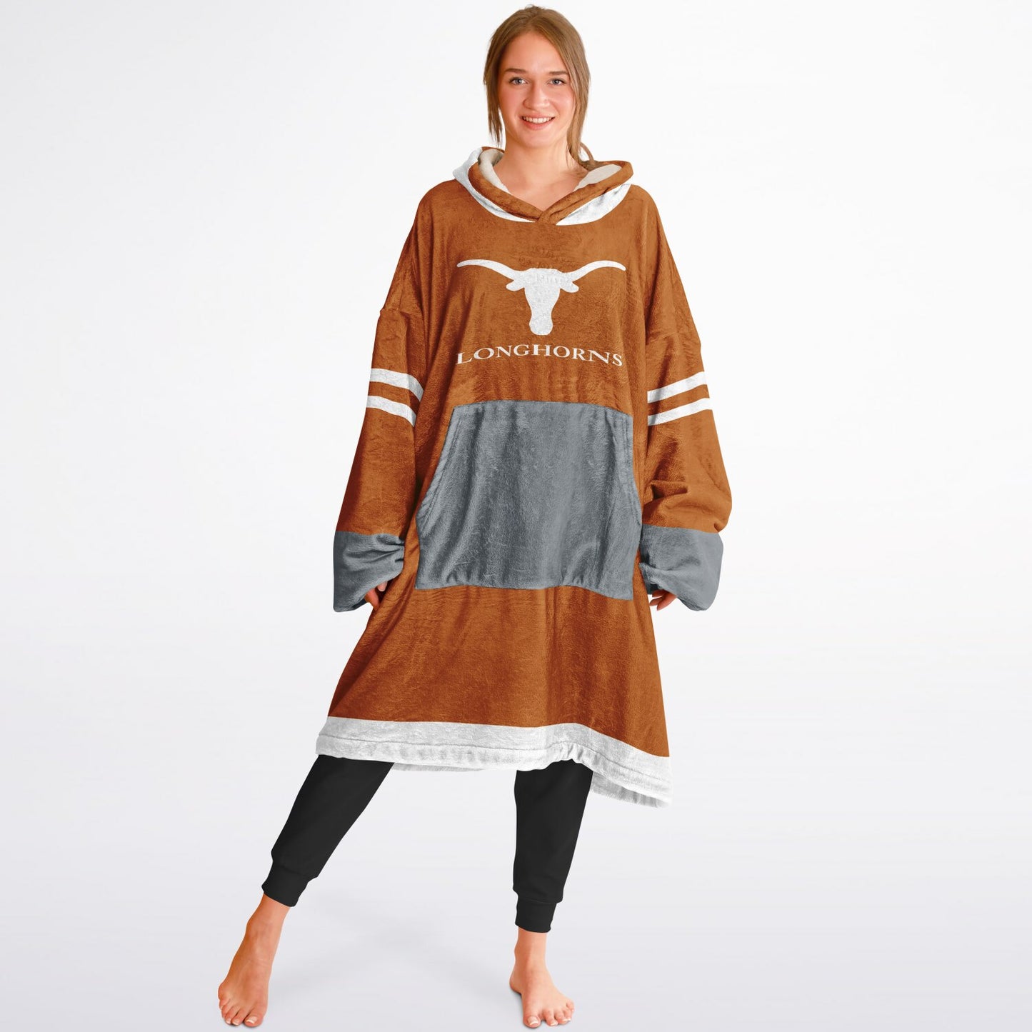 Texas Burnt Orange Oversize  Cuddle Hoodie Longhorn Rider Gift for Texas Alumni & Fans