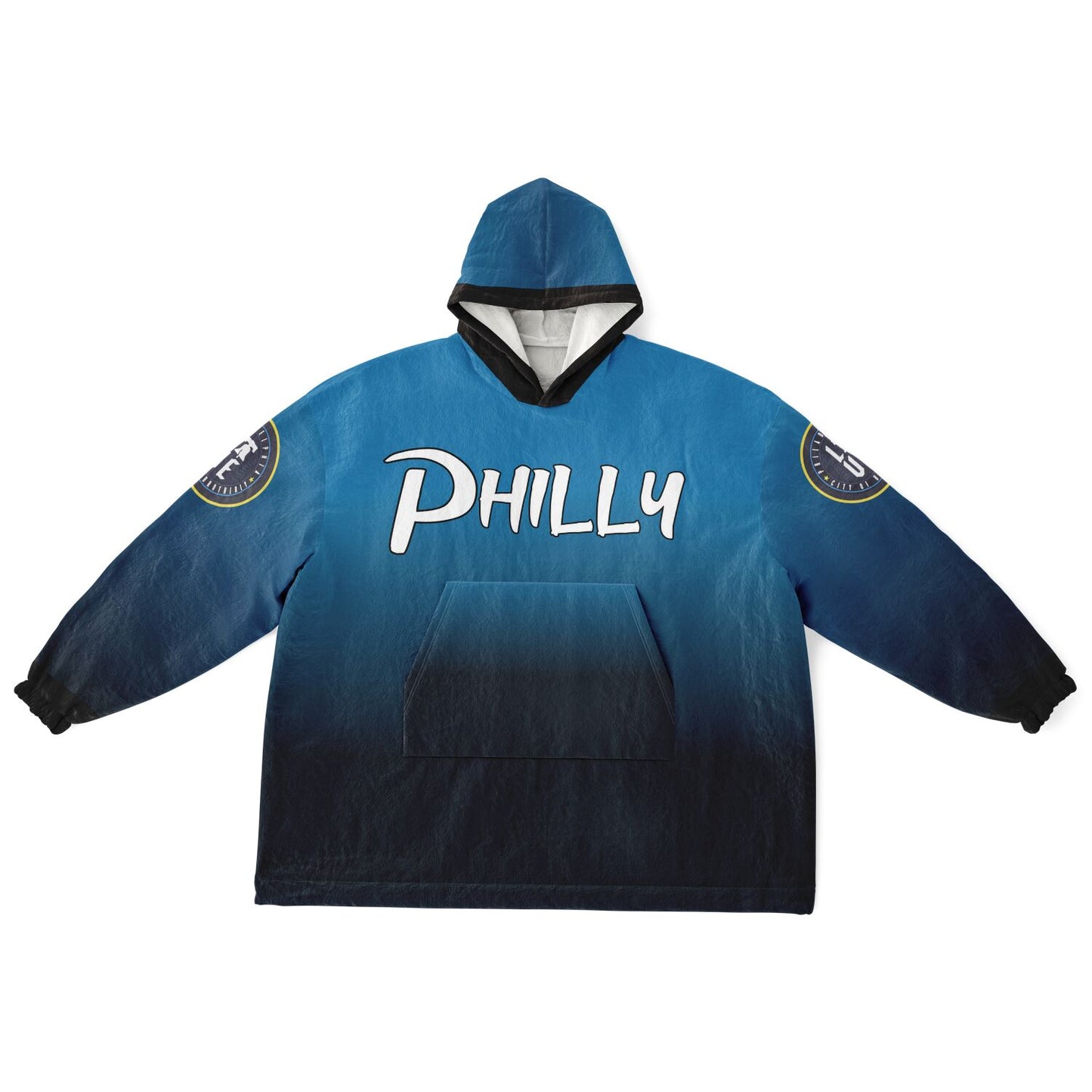 Phillies City Connect Look Hoodie Cuddle Hoodie Blue & Black Phillies Gradient Hoodie Philly Baseball Cuddle Hoodie Fan Gift for Her Gift for Him Philly Baseball Fan Gift