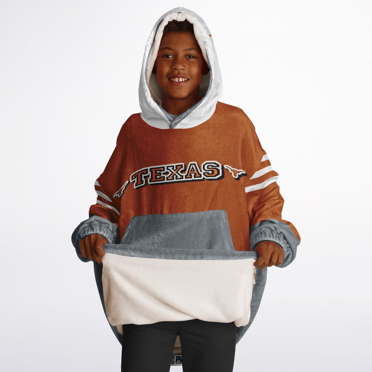 Youth Texas Longhorns Burnt Orange Oversize Cuddle Hoodie  Young Fan Gift From Alumni