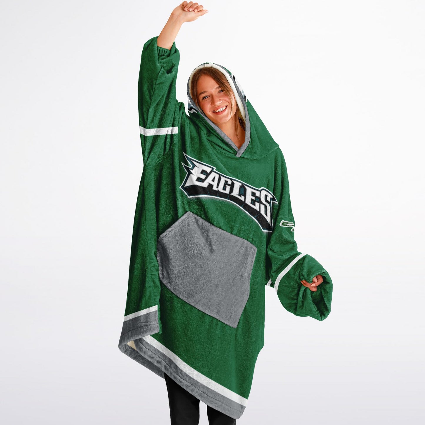 Philadelphia Eagles Kelly Green Oversize Hooded Blanket