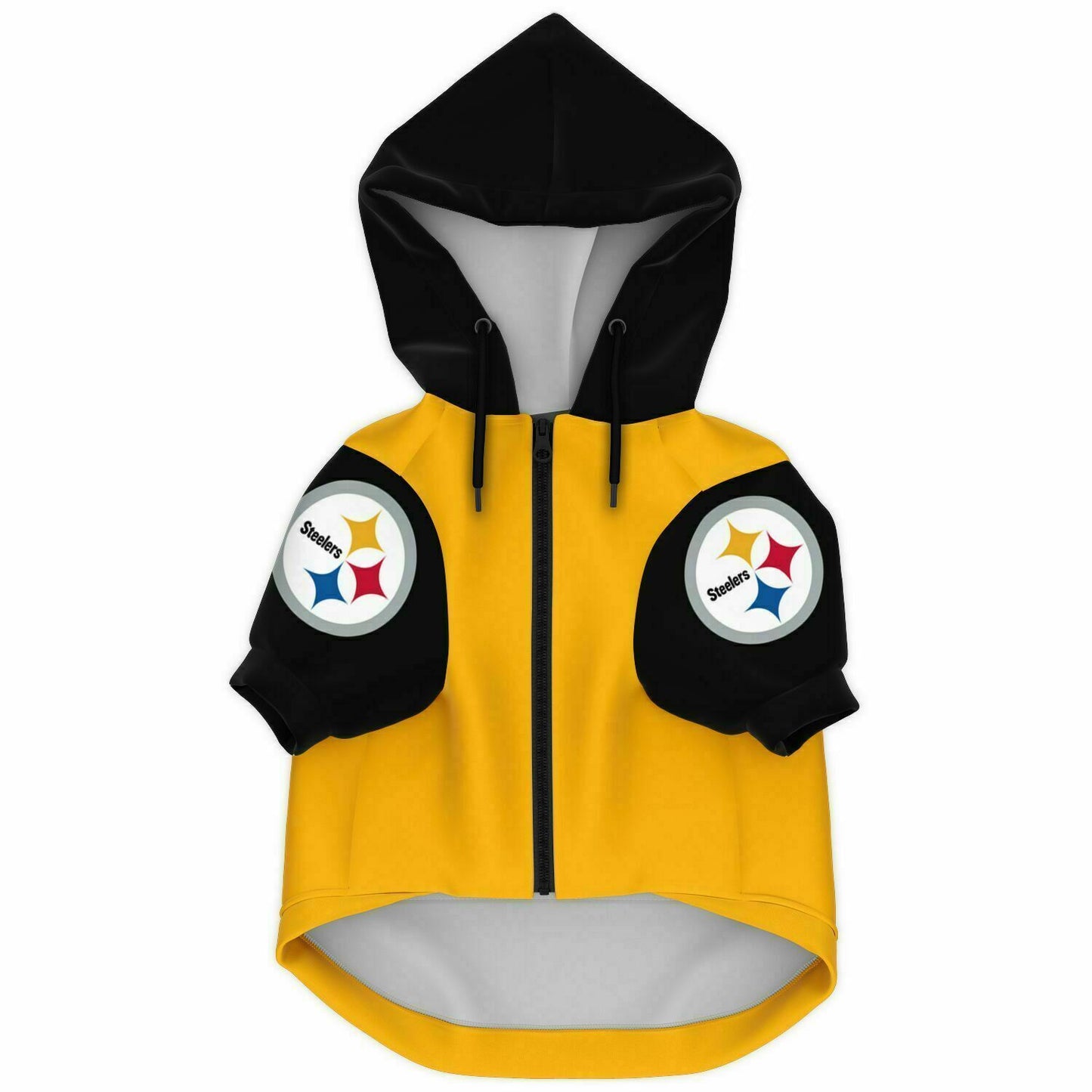 Steelers Dog Zip Up Hoodie Yellow