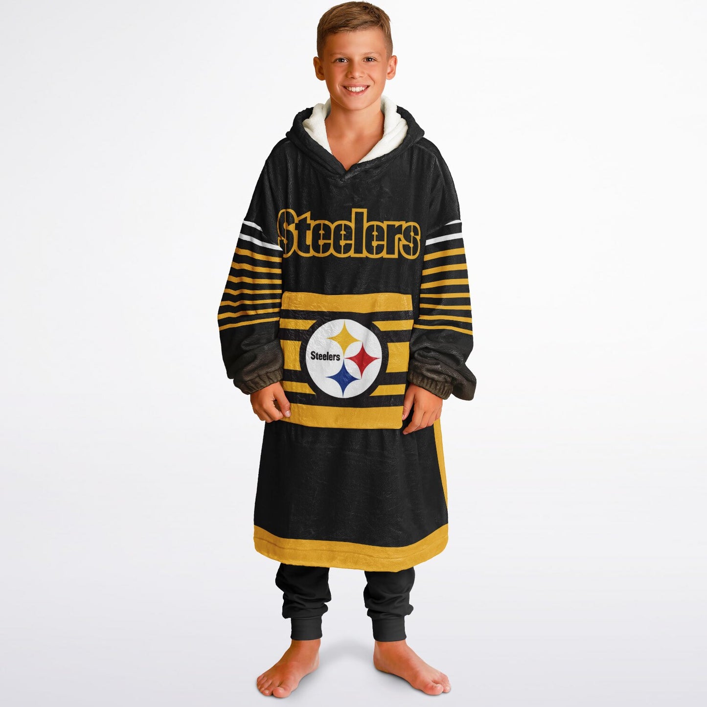 Youth Pittsburgn Steelers  Black Oversize Cuddle Hoodie