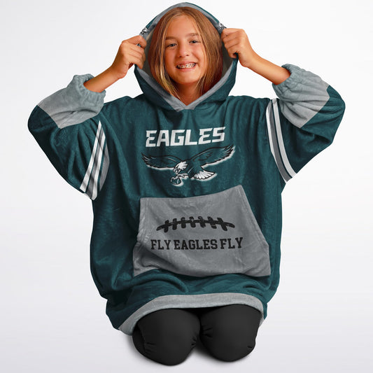 Youth Eagles Hoodie Blanket Green Pocket Youth Eagles Claw Home Green Cuddle Hoodie