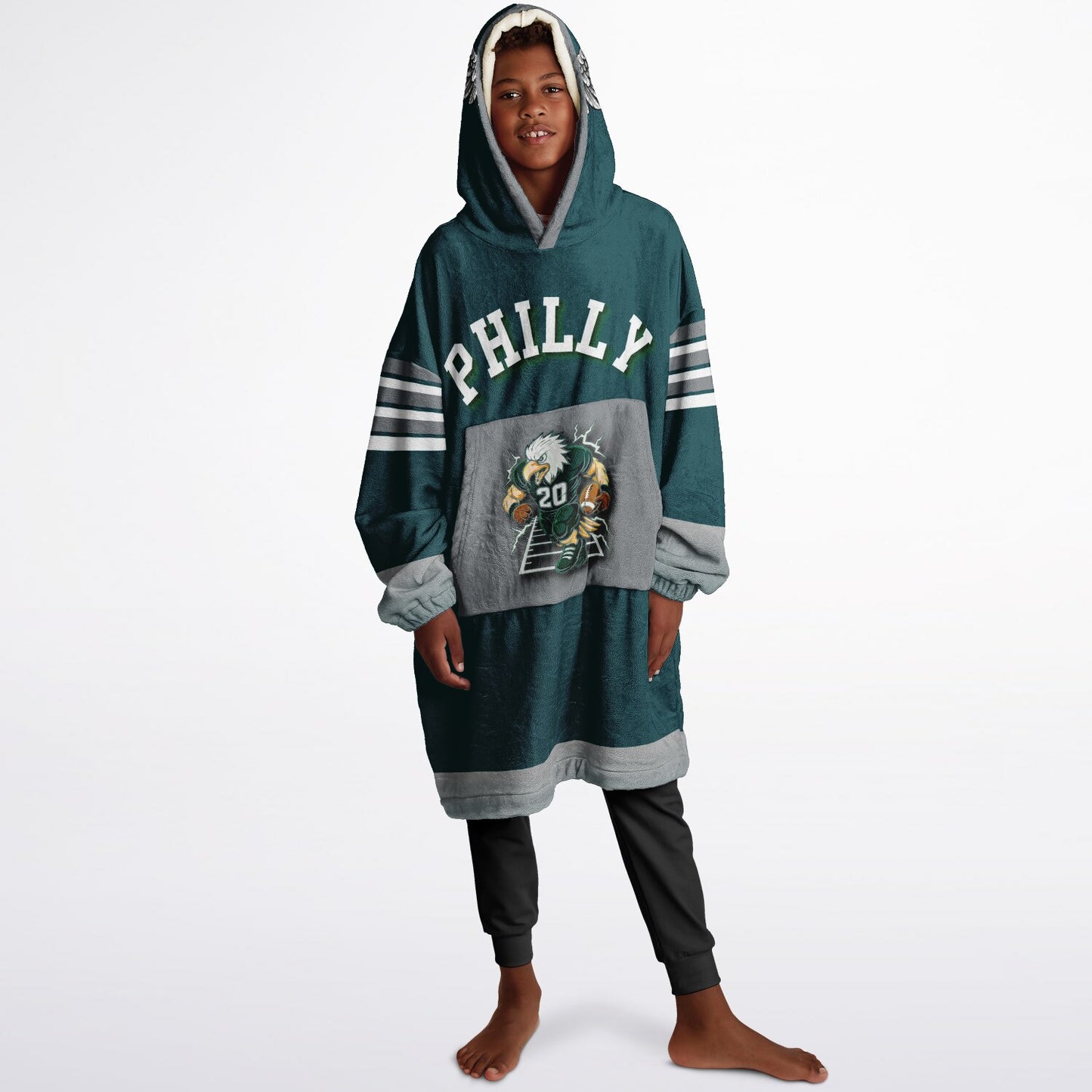 Youth Oversize Hooded Blanket Philly Player Green S.B. Champion