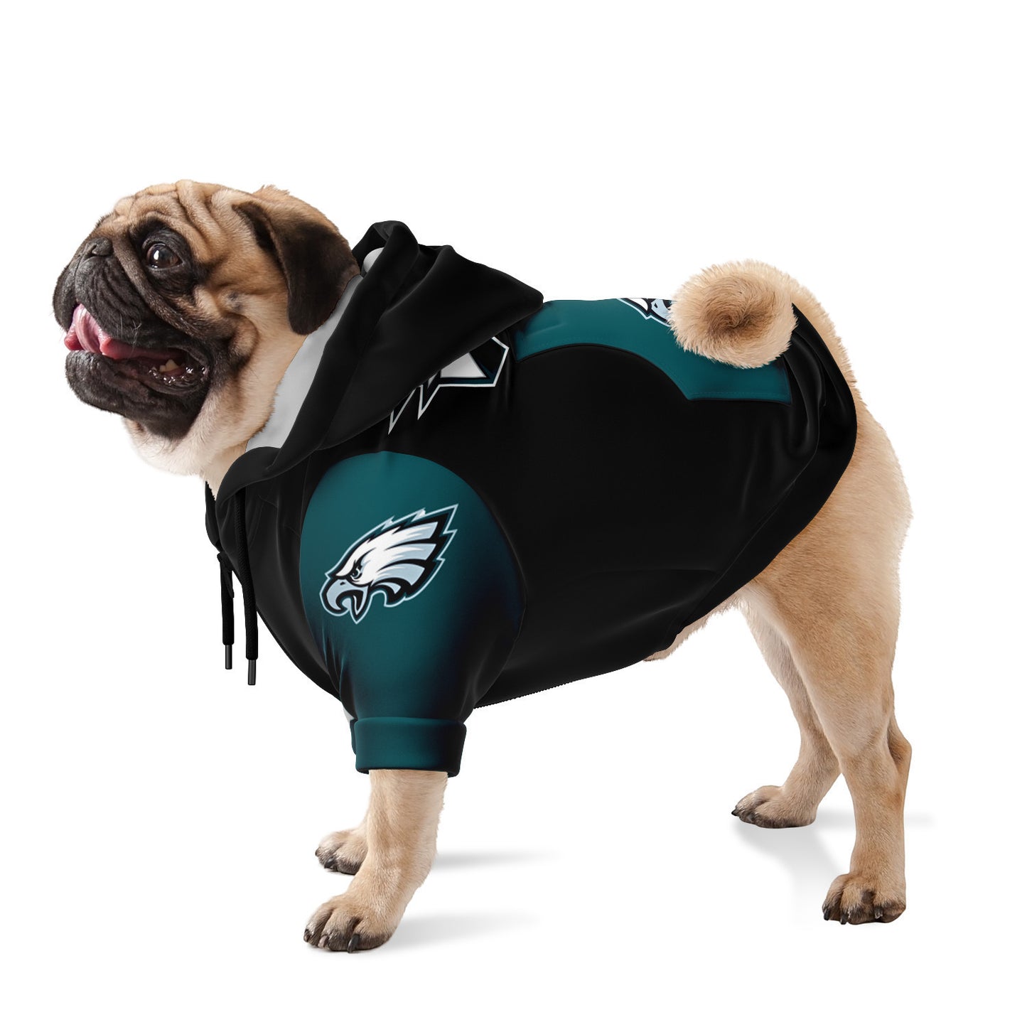 Dog Zip-Up Eagles Hoodie black