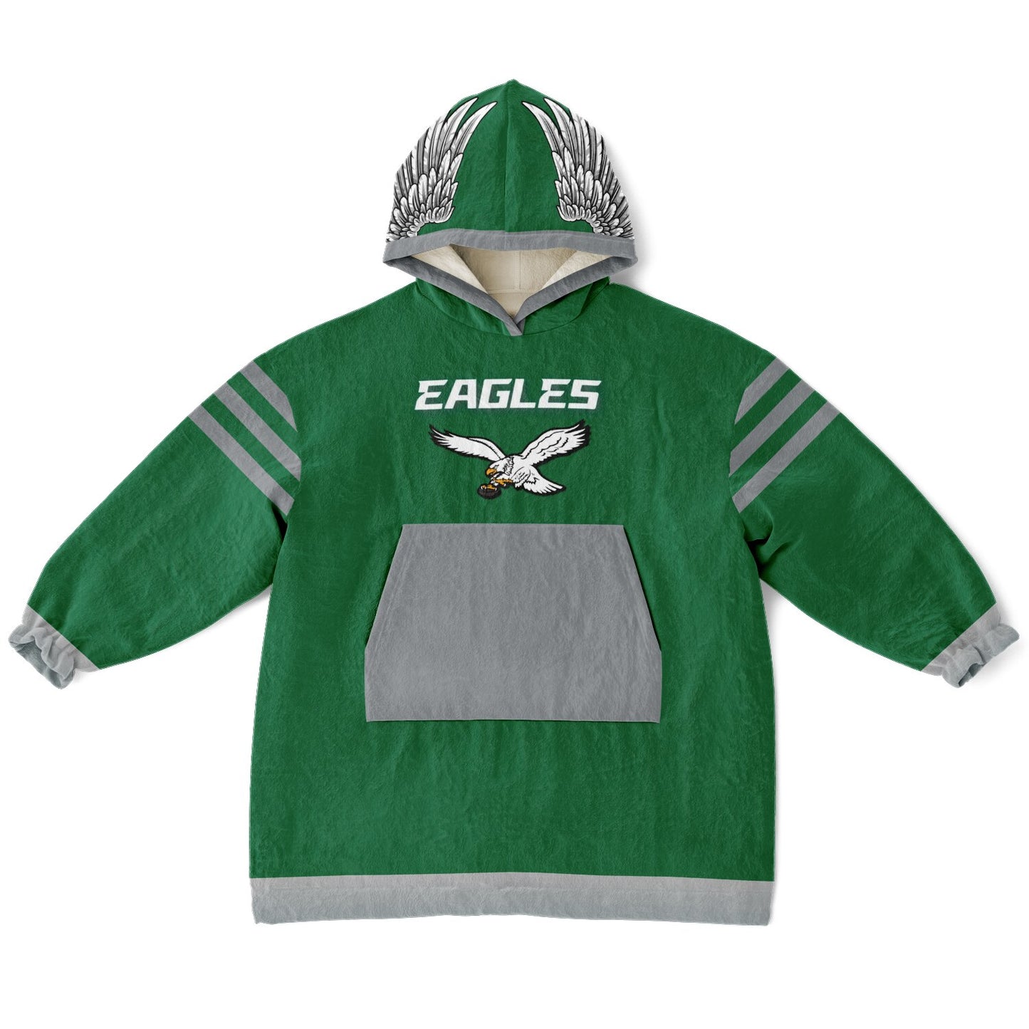 Youth Eagles Hoodie Blanket Youth Eagles Retro Kelly Green Cuddle Hoodie