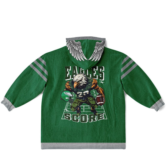 Youth Eagles Hoodie Blanket Youth Eagles Retro Kelly Green Cuddle Hoodie