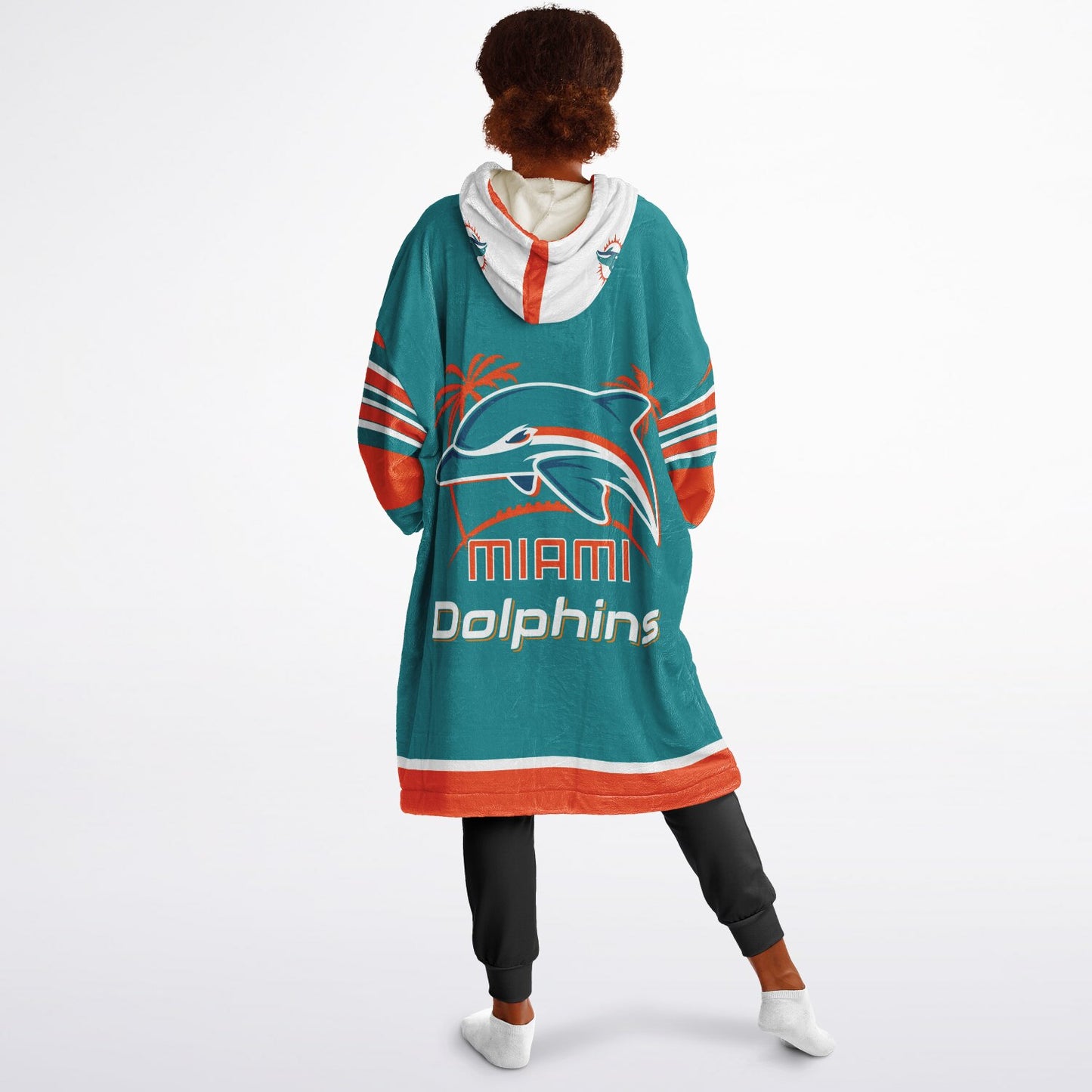 Youth Miami Dolphins Aqua Oversize Cuddle Hoodie Young Fan Gift From Fan