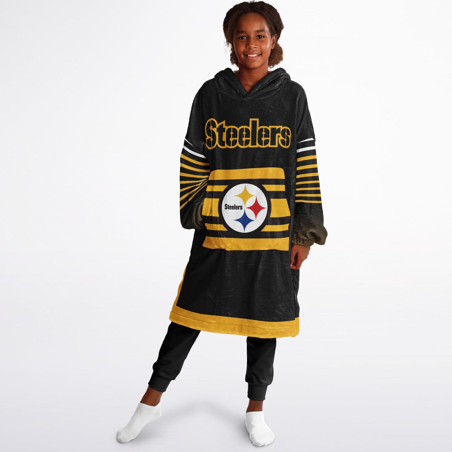 Youth Pittsburgn Steelers  Black Oversize Cuddle Hoodie