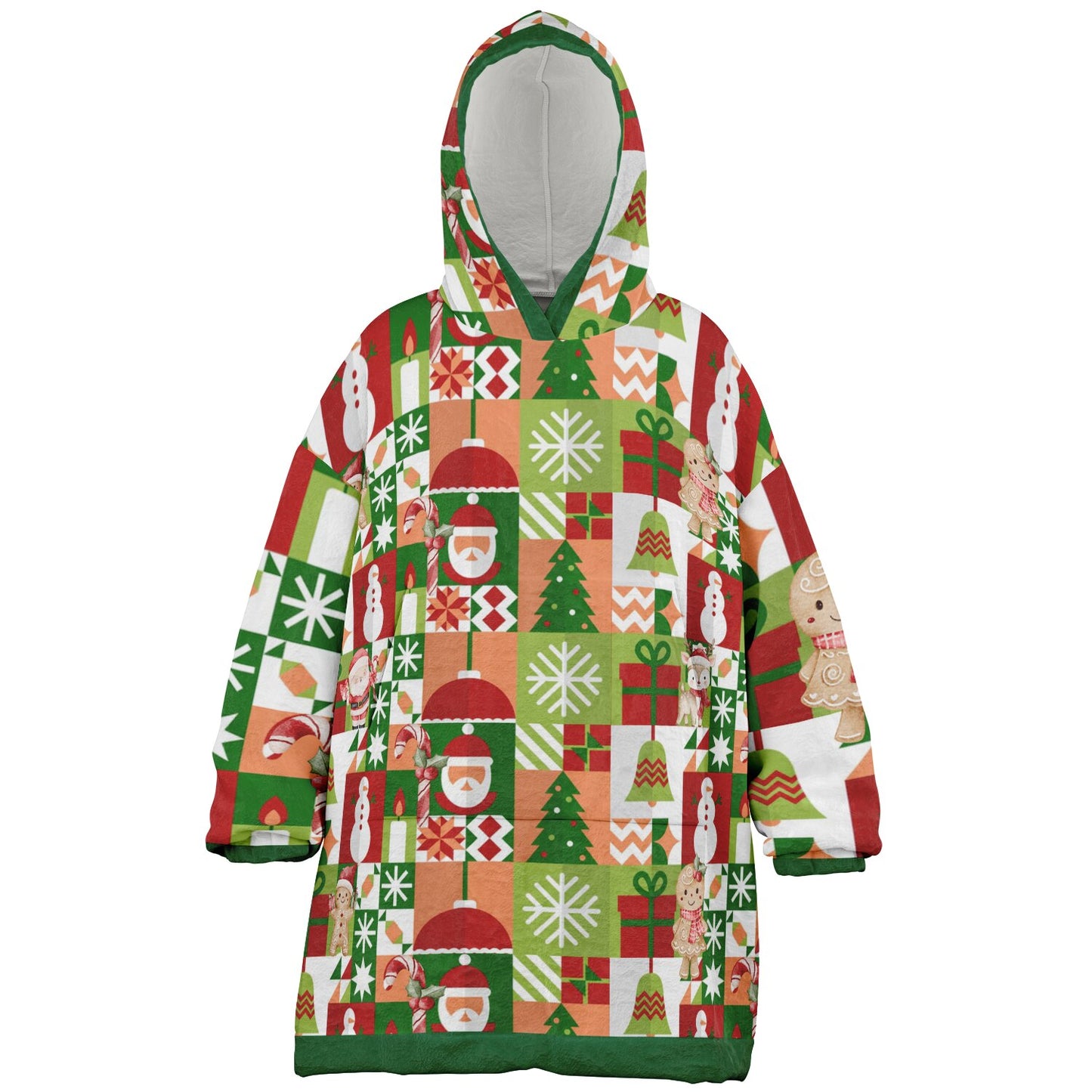 Youth Festive Holiday Christmas Santa Snowman Fun Patchwork Fun SnuggleFit Mini