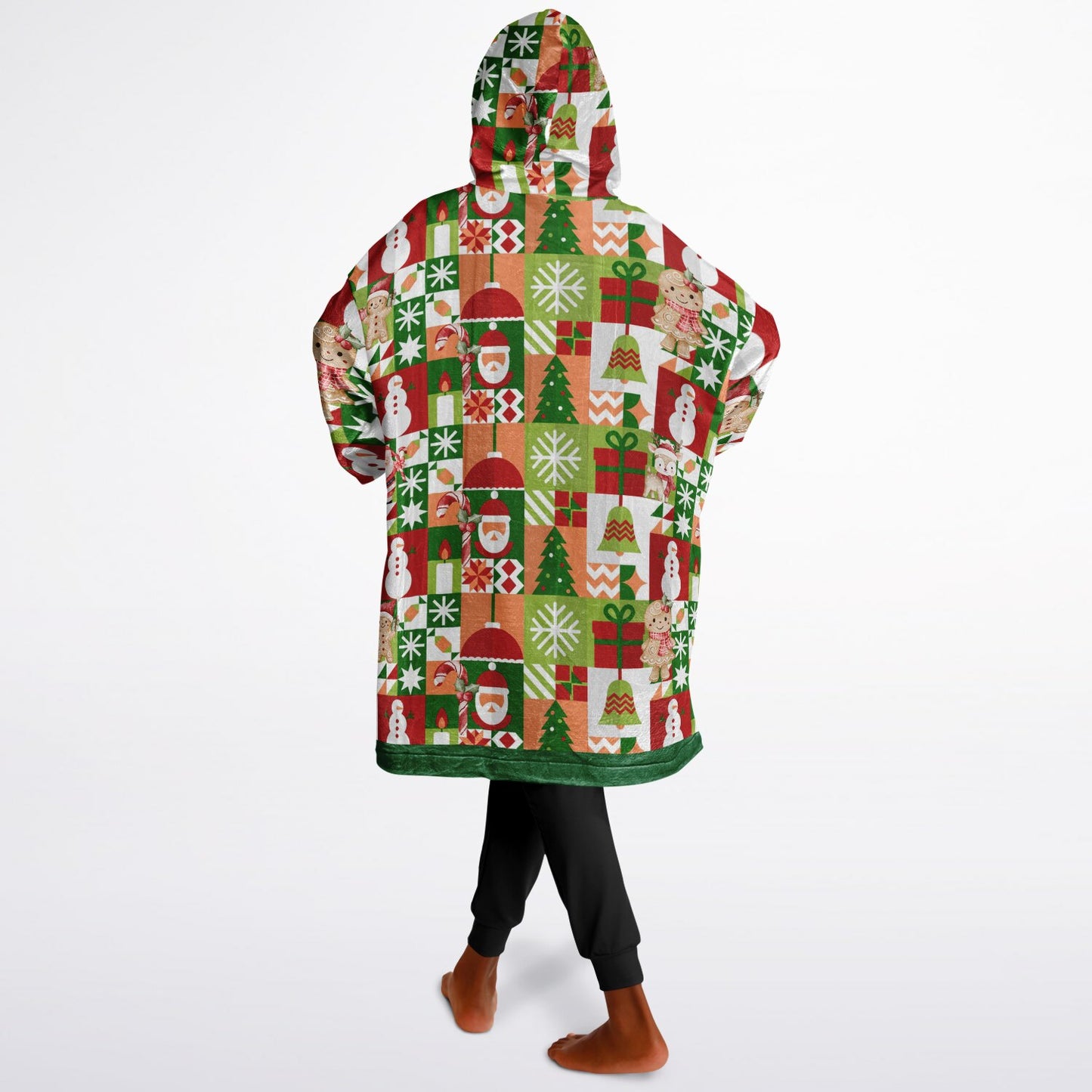 Youth Festive Holiday Christmas Santa Snowman Fun Patchwork Fun SnuggleFit Mini