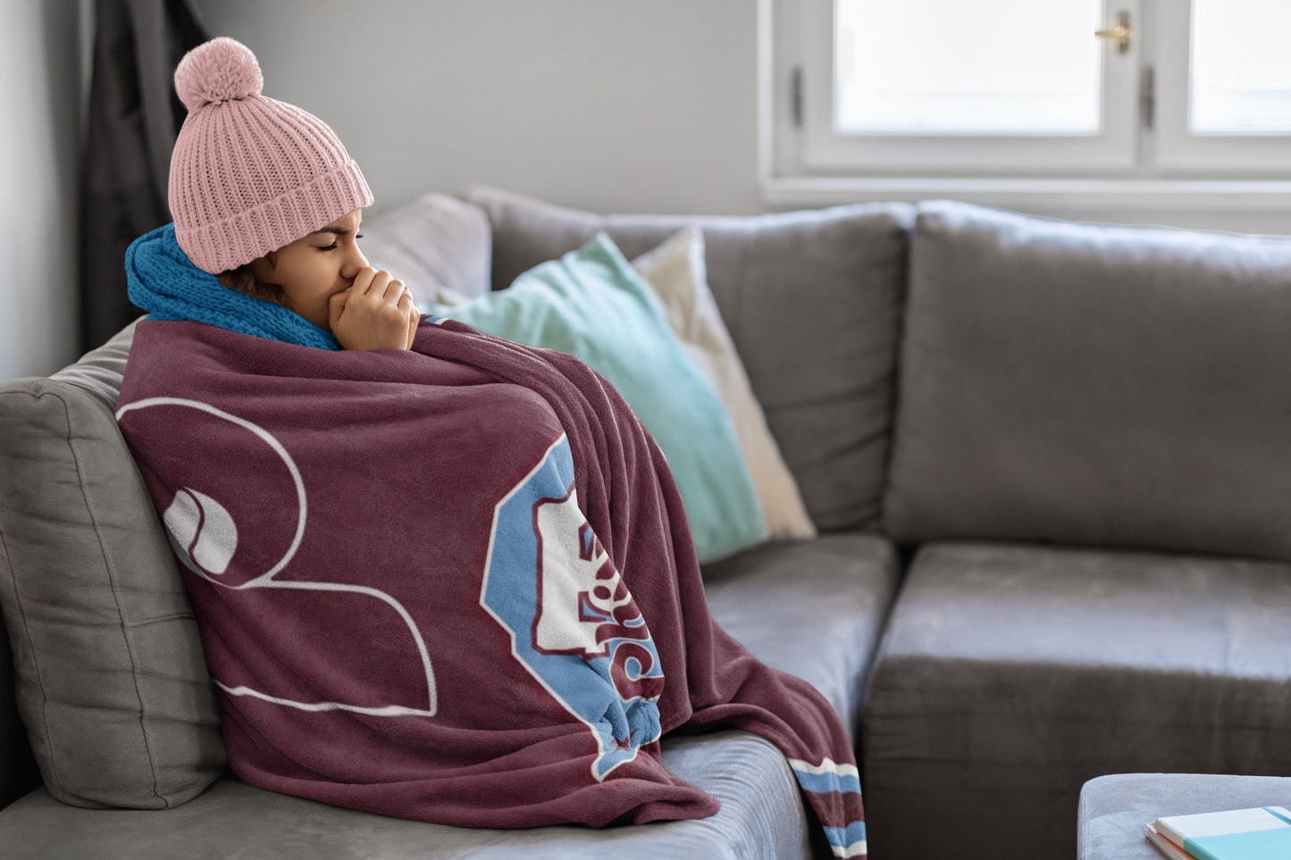 Blanket Phillies Throwback Maroon Throw Blanket Philly Baseball Fan Gift Baseball Throw Blanket for Children, Students Dad Mom Sports Home Décor