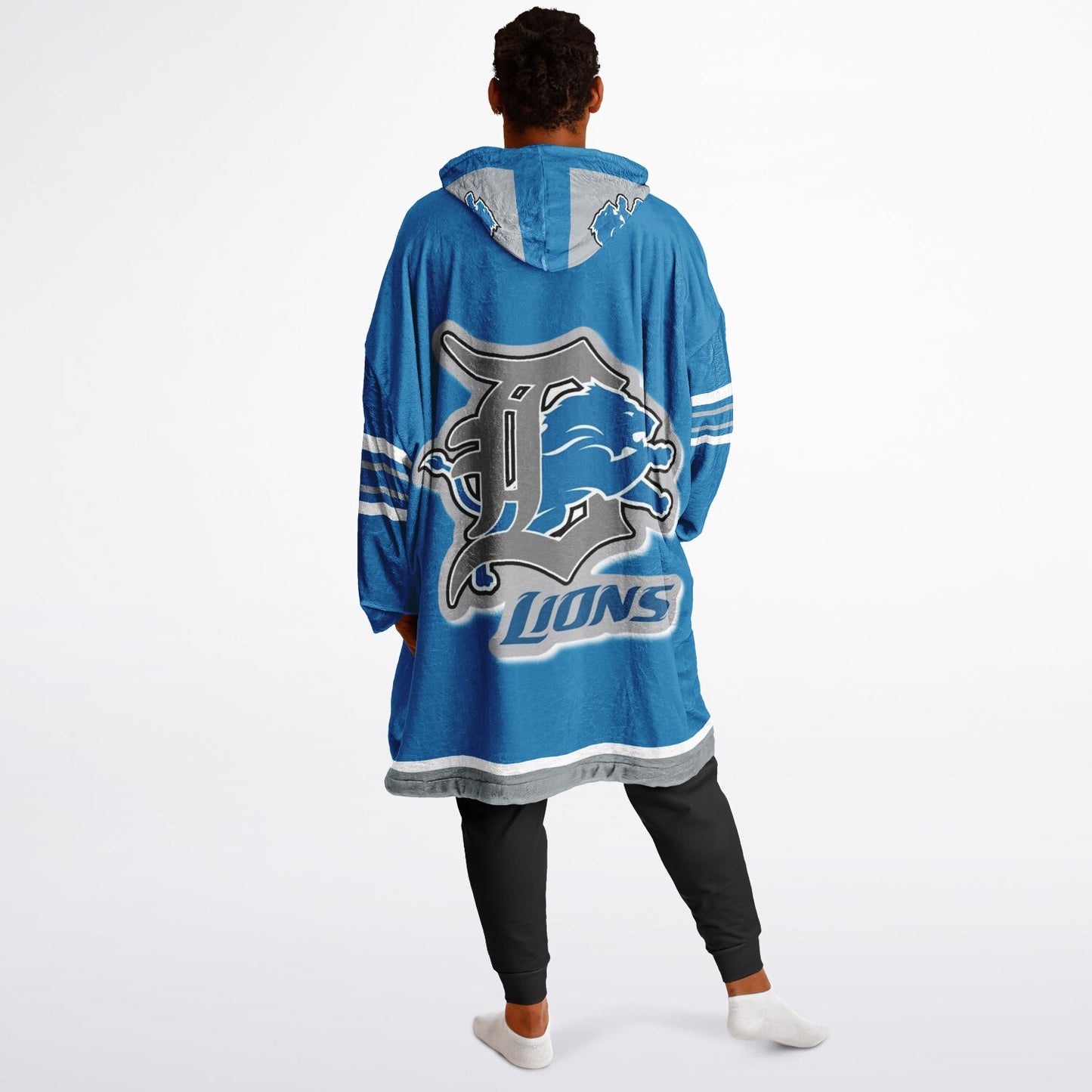 Detroit Lions Oversize Hooded Blanket Gift for Fans