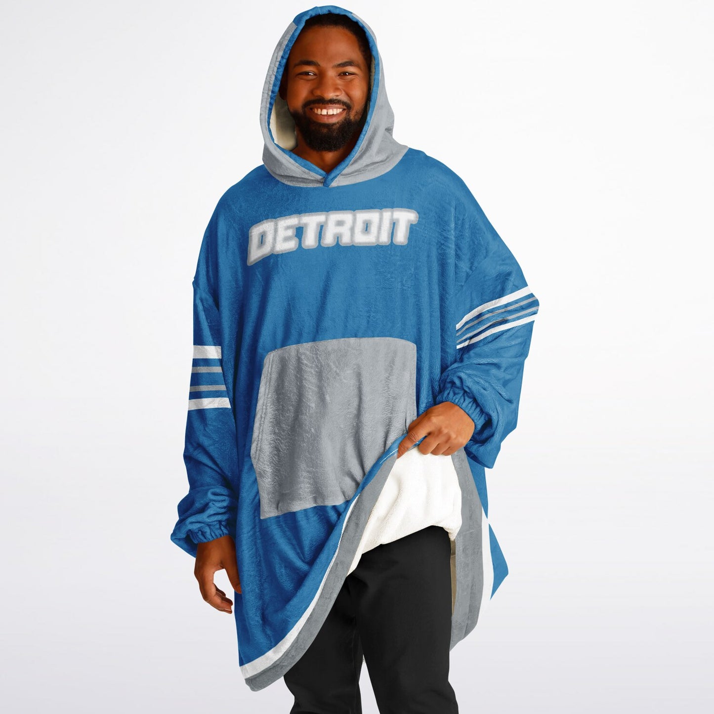 Detroit Lions Oversize Hooded Blanket Gift for Fans