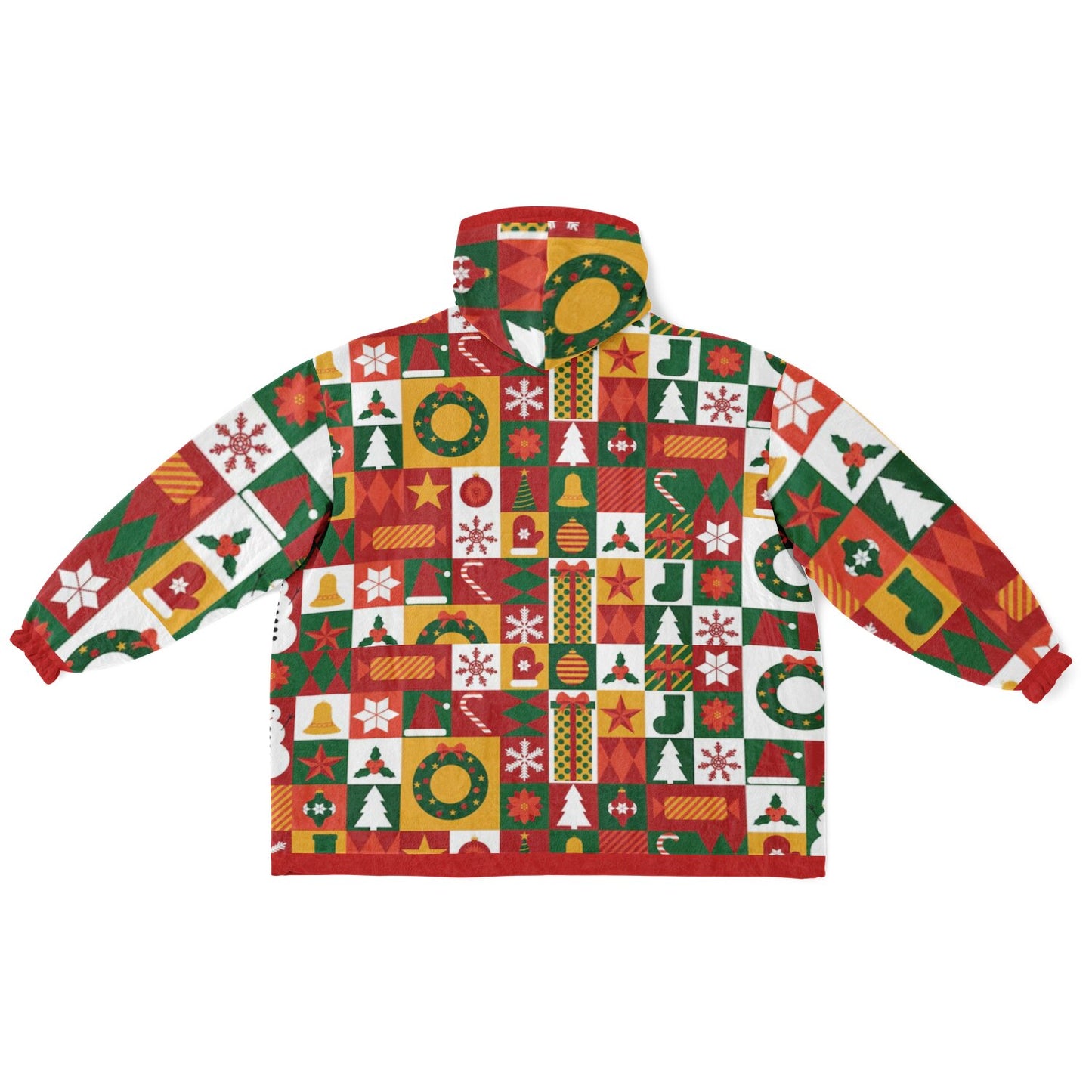 Holiday Festive Colorful Family Fun Oversize Hooded Blanket SnuggleFit