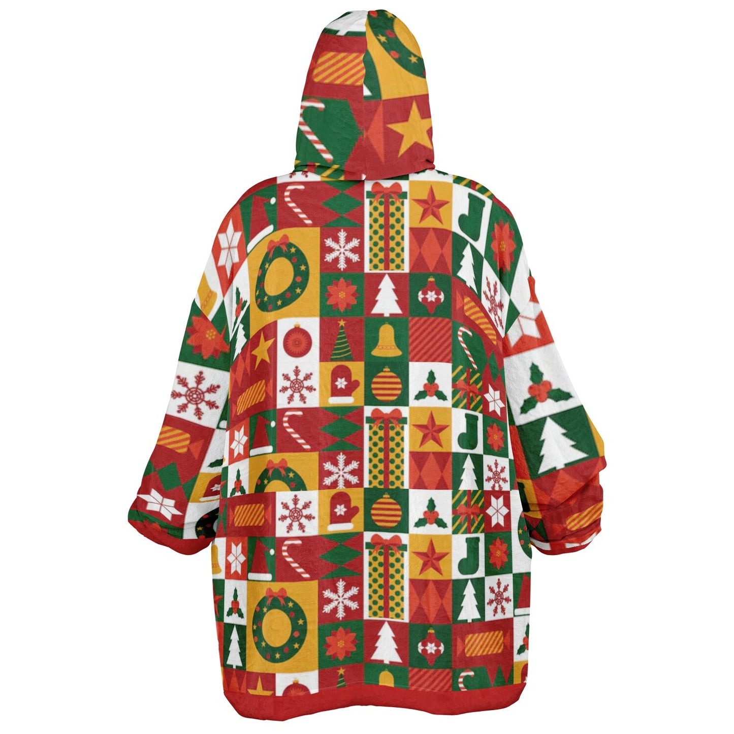 Holiday Festive Colorful Family Fun Oversize Hooded Blanket SnuggleFit