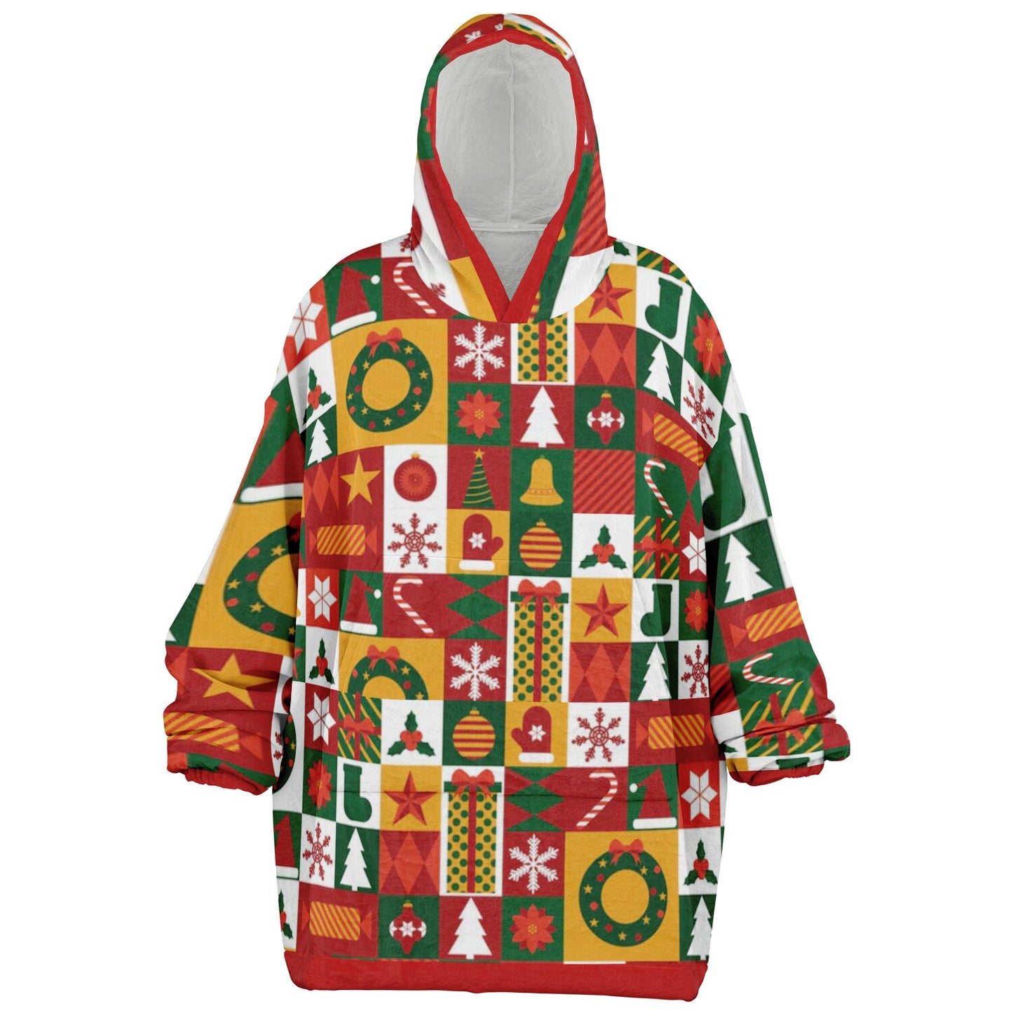 Holiday Festive Colorful Family Fun Oversize Hooded Blanket SnuggleFit