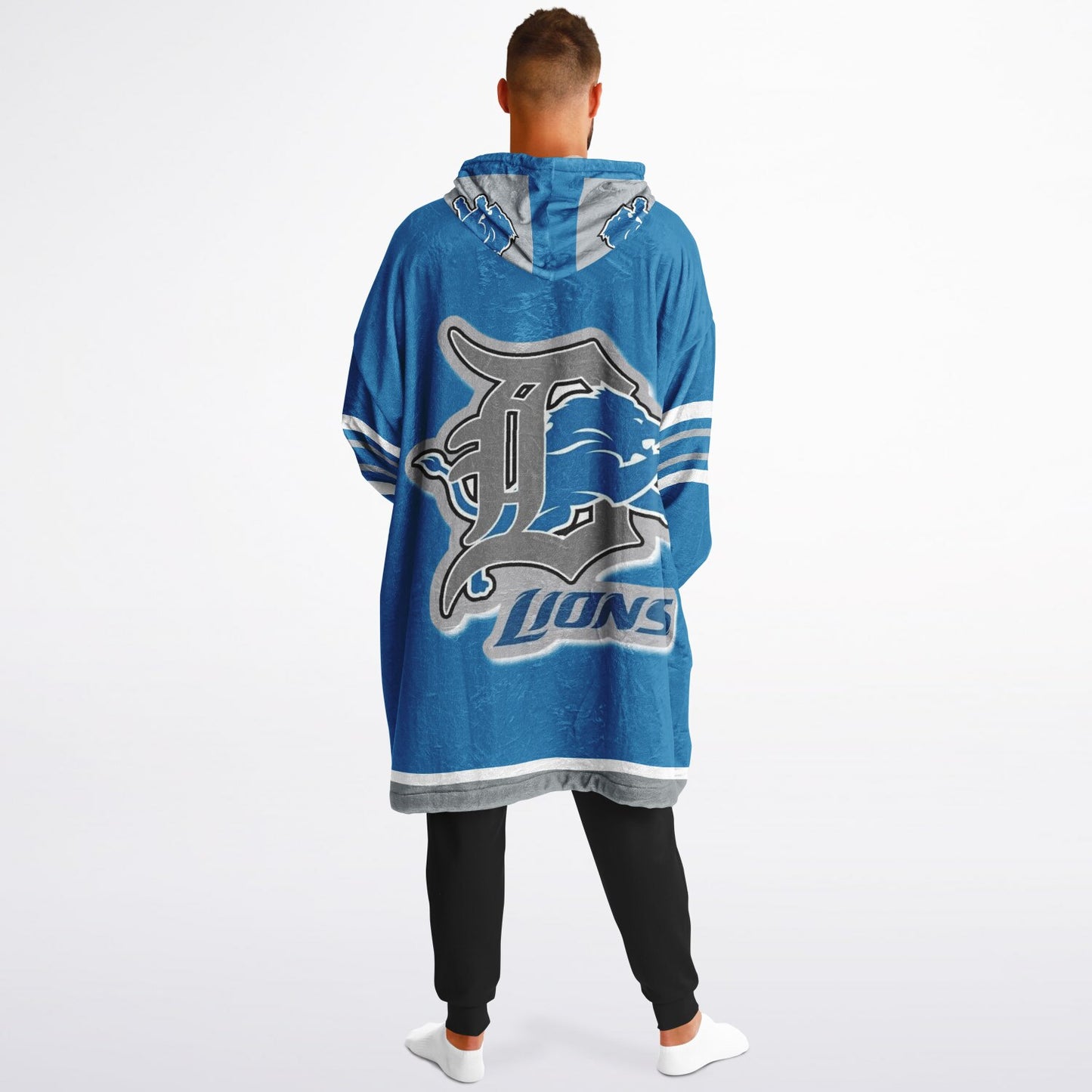 Detroit Lions Oversize Hooded Blanket Gift for Fans