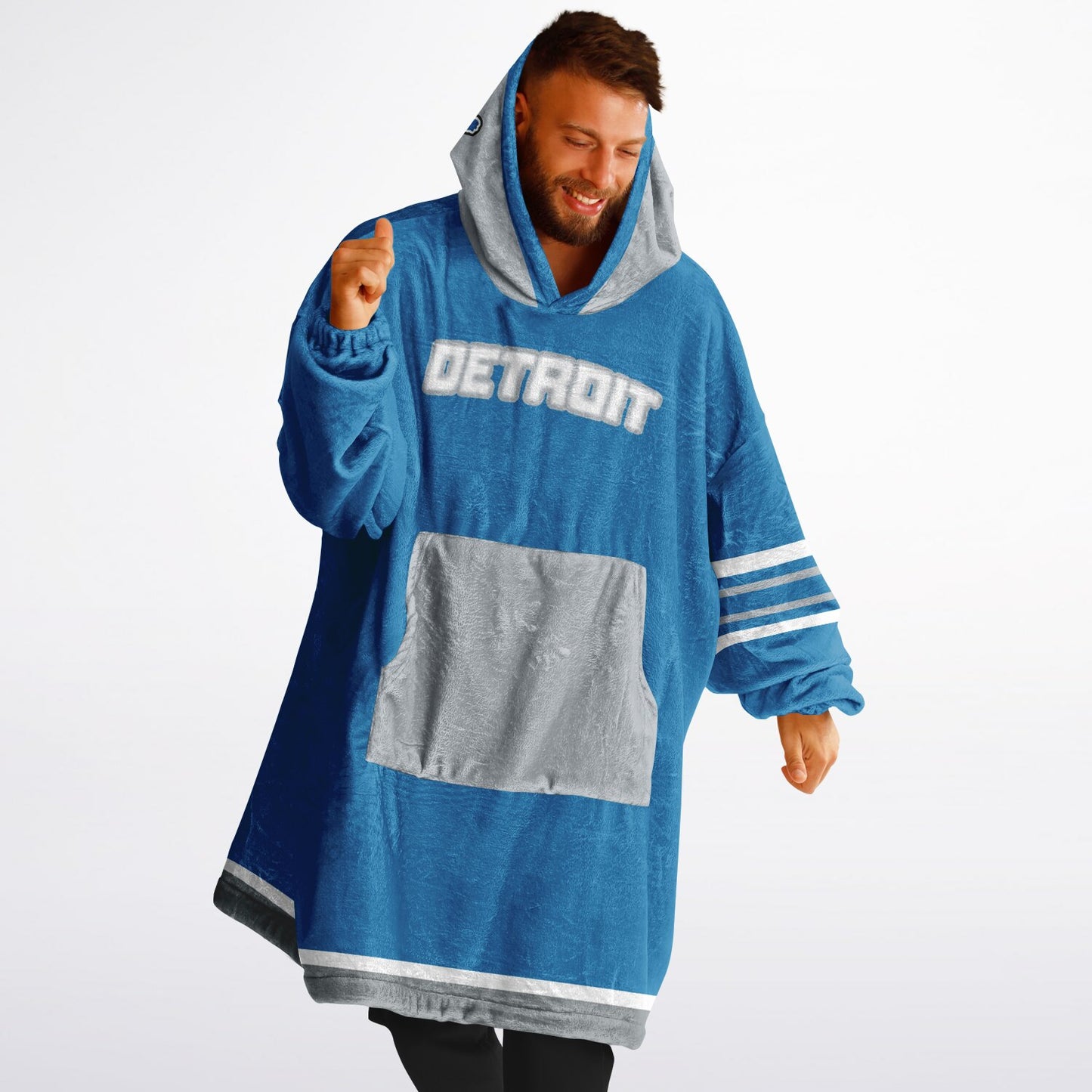 Detroit Lions Oversize Hooded Blanket Gift for Fans
