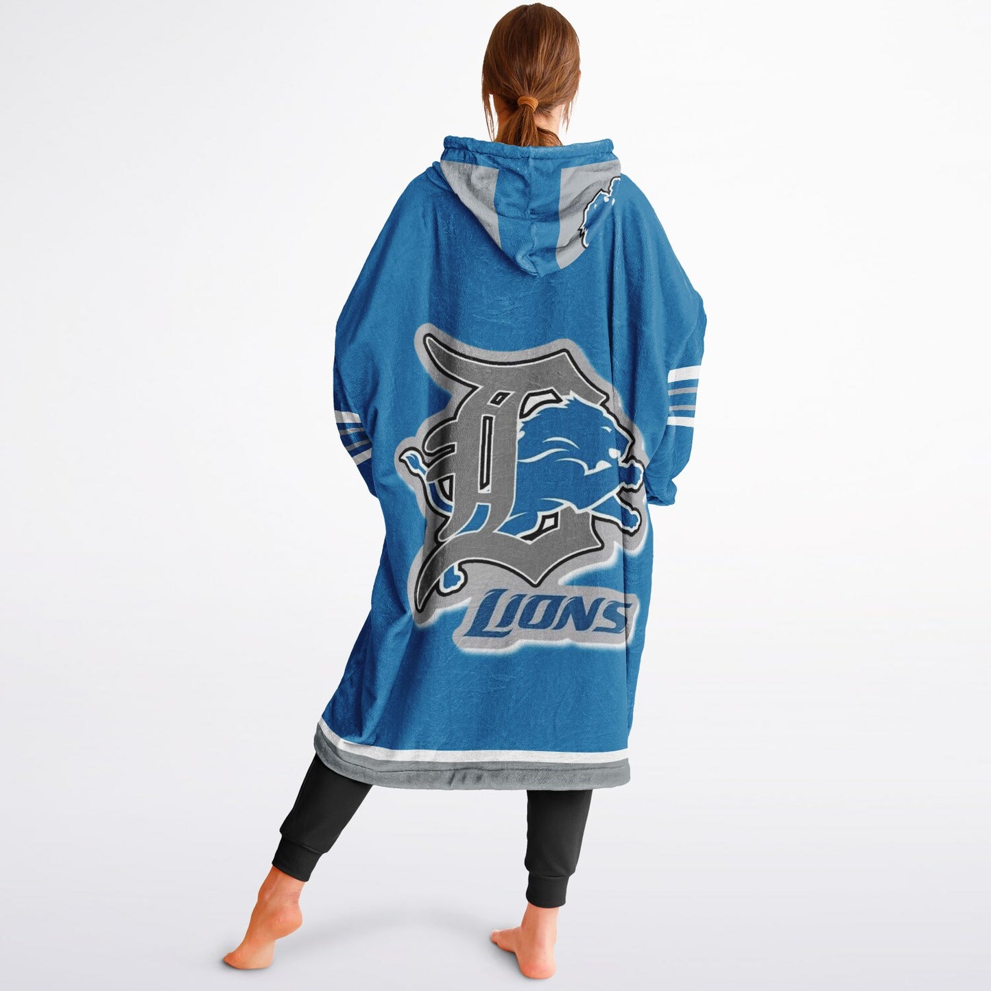 Detroit Lions Oversize Hooded Blanket Gift for Fans