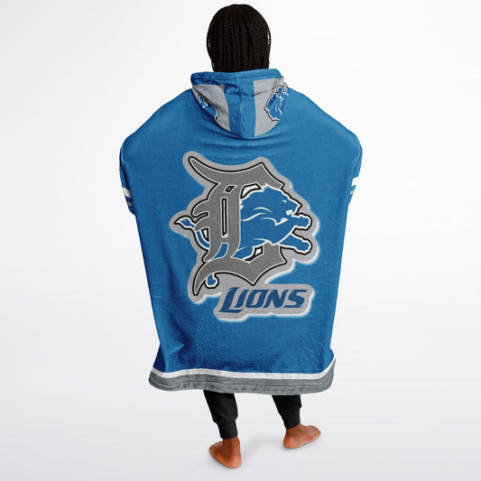 Detroit Lions Oversize Hooded Blanket Gift for Fans