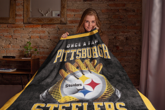 Steelers Blanket Pittsburgh Football Gift Throw Blanket Fan Inspired Soft Blanket for the Family Gift Football Mom Football Dad Steelers Fans Gift